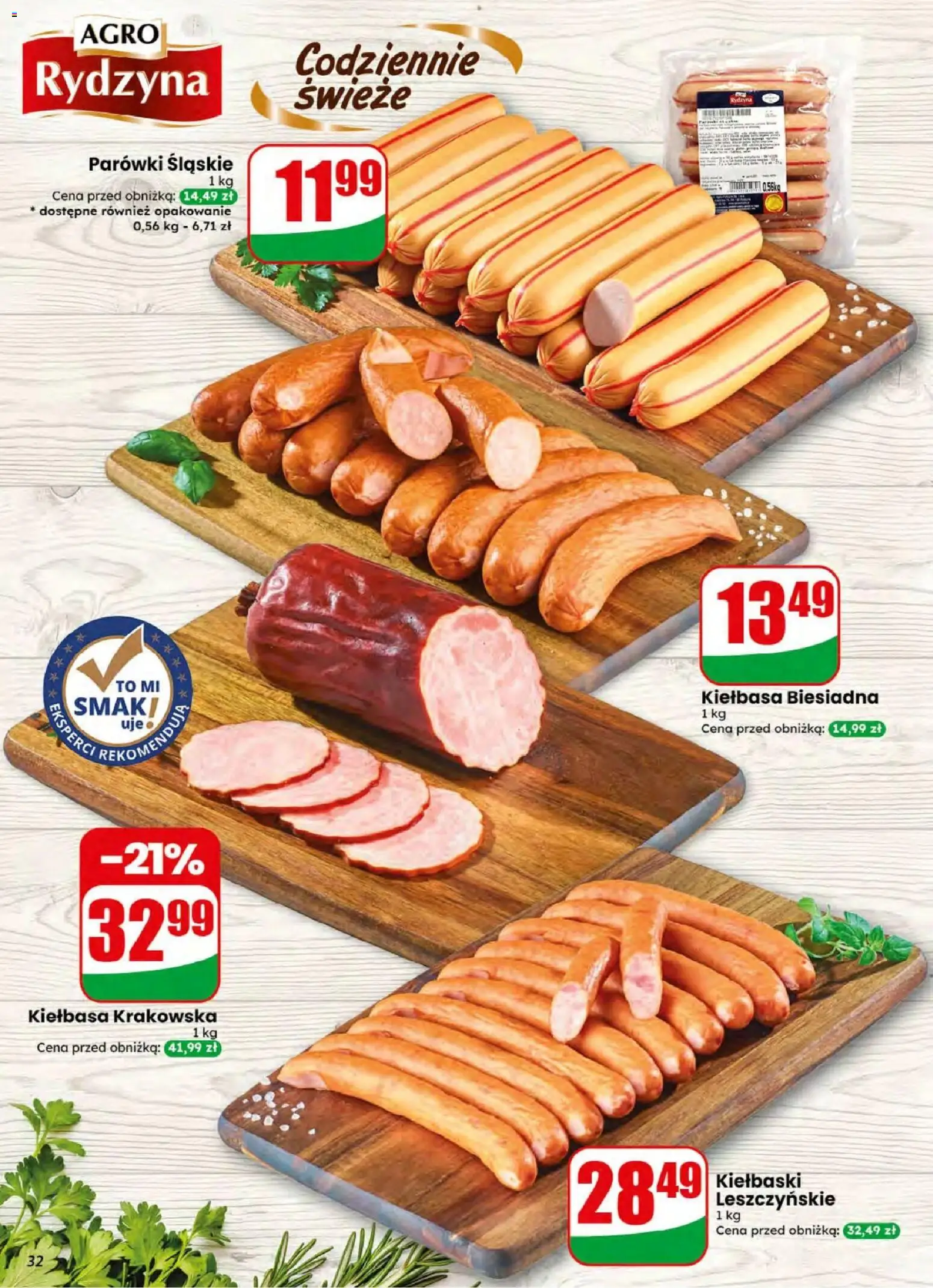 Dino gazetka od 08.07.2026 | Strona: 32 | Produkty: Kiełbasa, Parówki, Kiełbaski, Kiełbasa krakowska