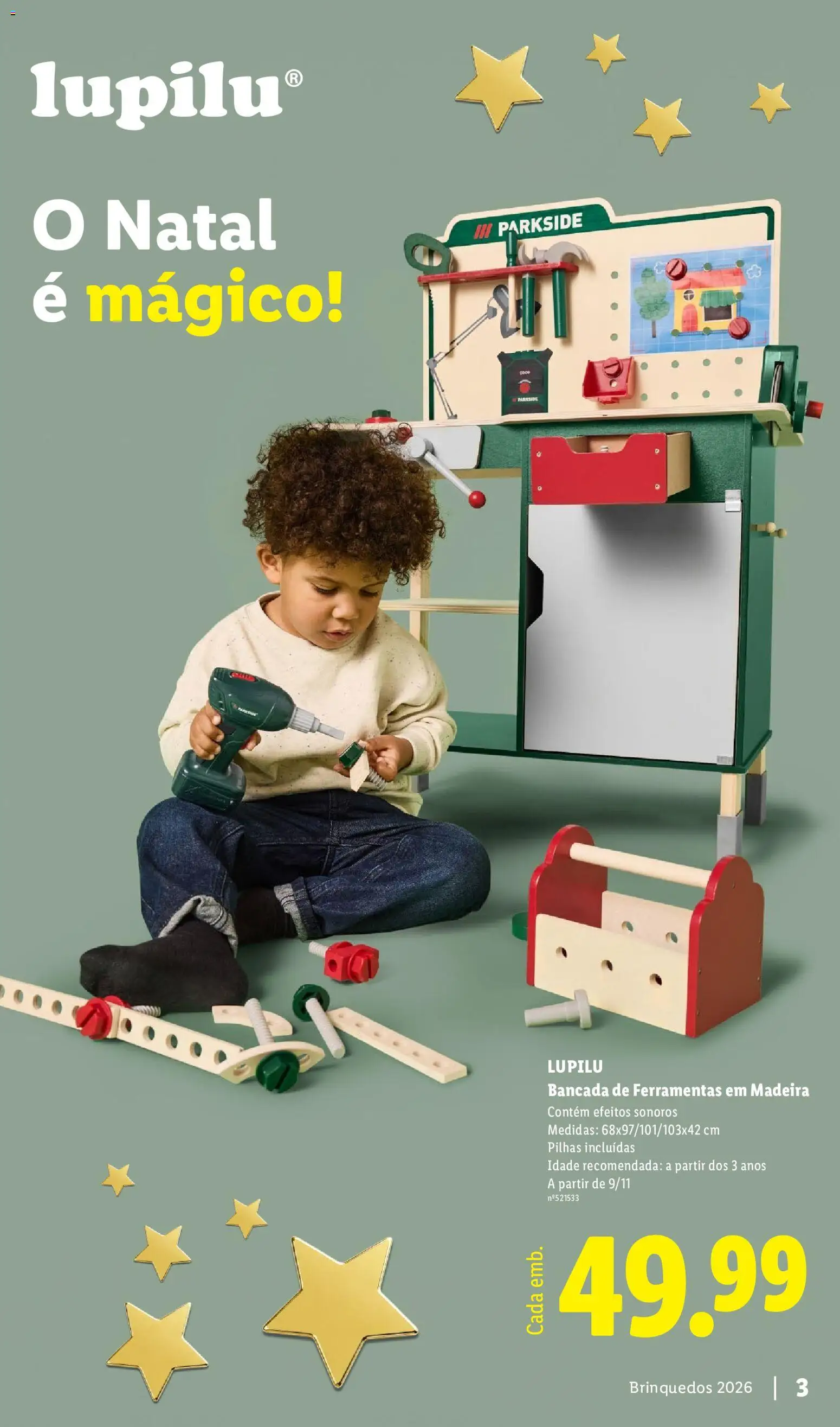 Lidl Folheto Especial Brinquedos │ válido de 26/10/2026 | Página: 3 | Produtos: Bancada, Ferramentas, Pilhas, Brinquedos