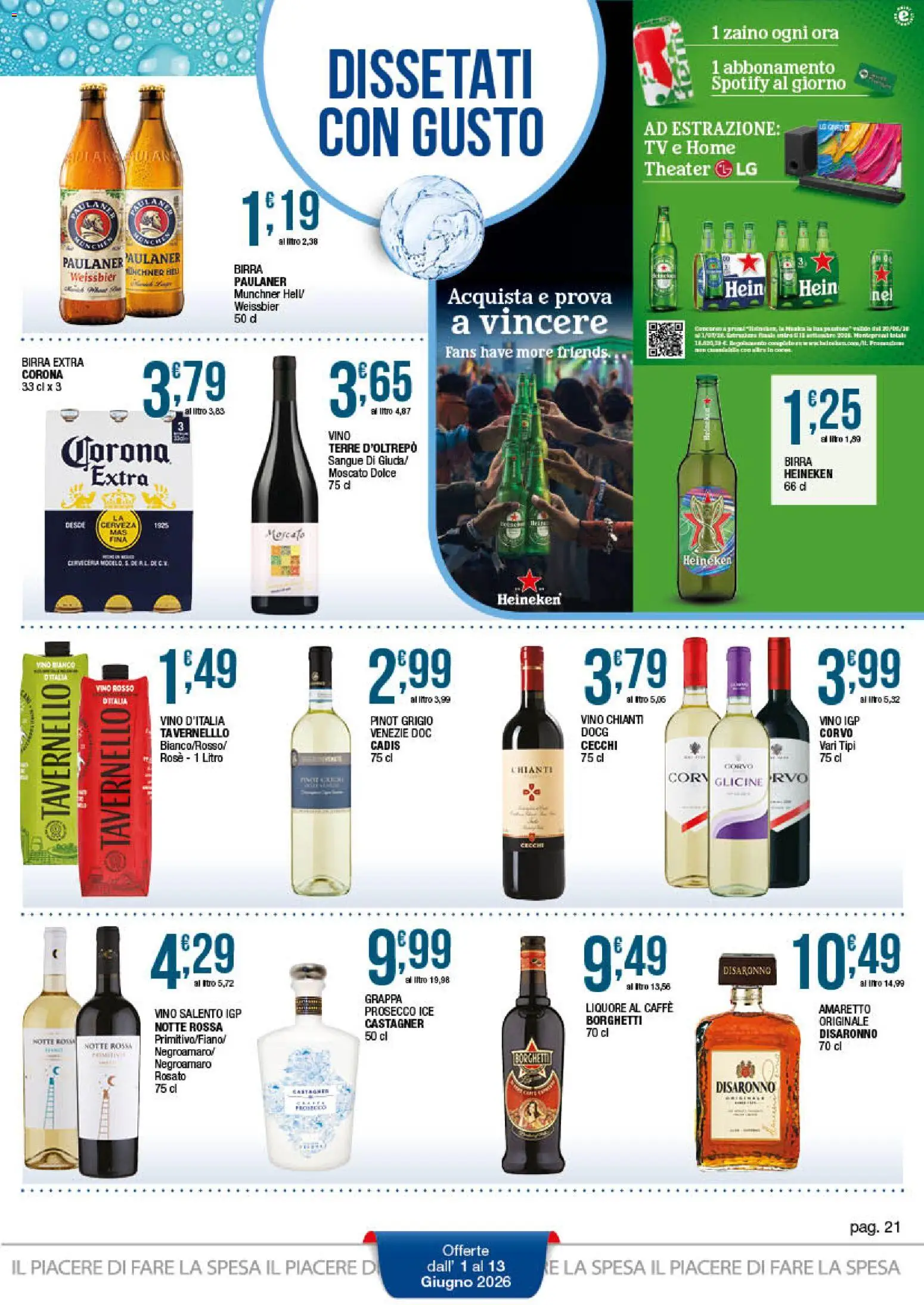 Volantino Sidis del 01.06.2026 | Pagina: 21 | Prodotti: Caffè, Birra, Zaino, Vino rosso