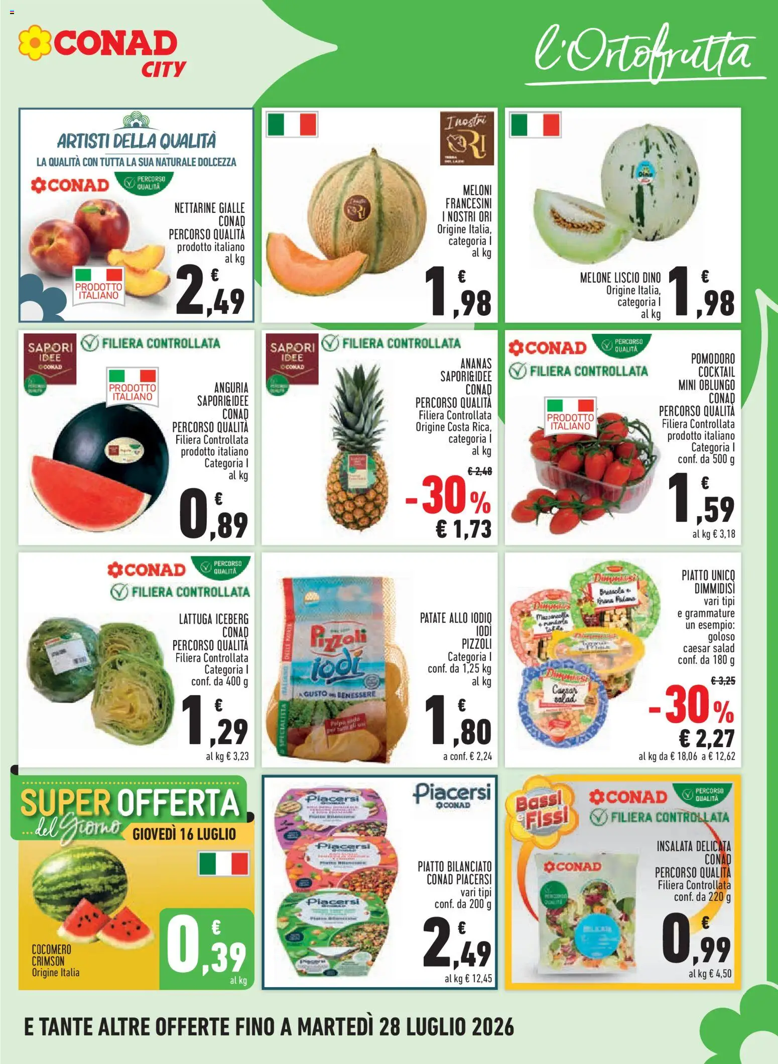 Volantino Conad del 16/07/2026 | Pagina: 5 | Prodotti: Patate, Pomodoro, Ananas, Anguria