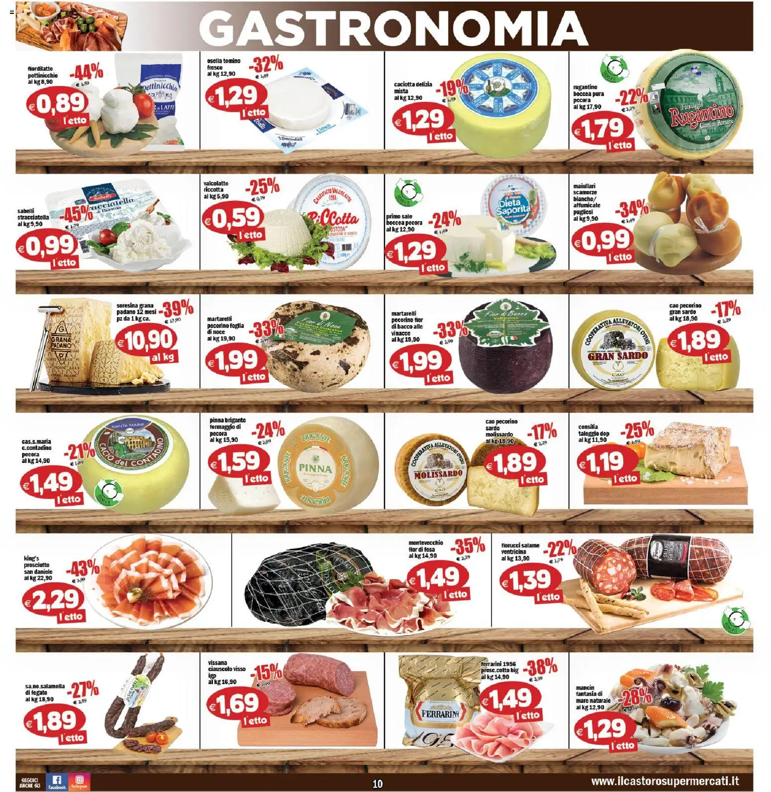 Volantino Il Castoro del 23/09/2026 | Pagina: 10 | Prodotti: Salame, Formaggio, Prosciutto, Pecorino