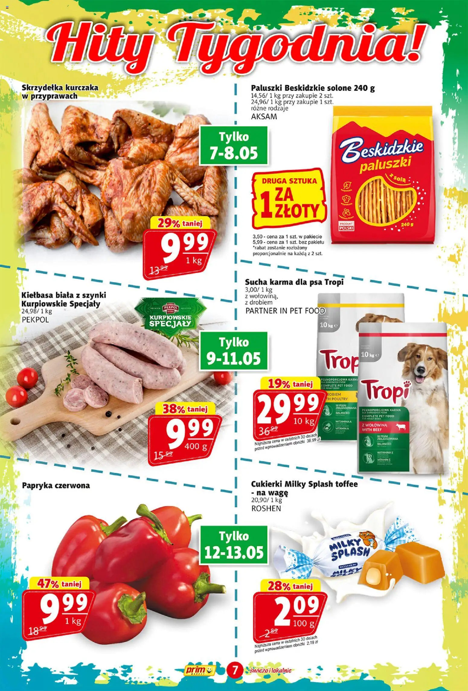 Prim Market gazetka od 07.05.2026 | Strona: 7 | Produkty: Kiełbasa biała z szynki, Papryka, Papryka czerwona, Cukierki