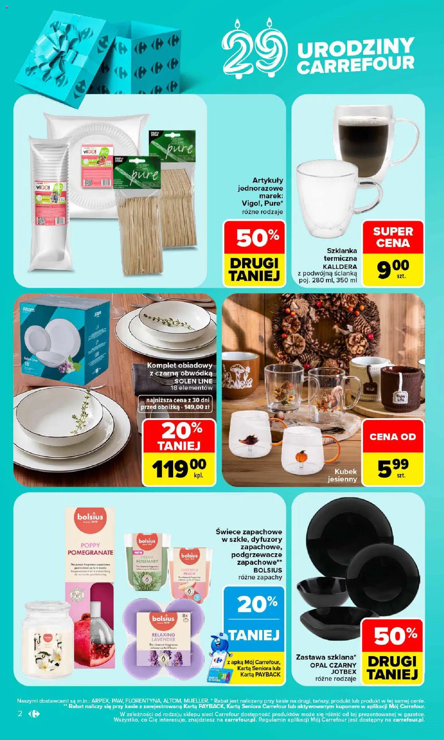 Carrefour gazetka - Same okazje od 19.10.2026 | Strona: 2 | Produkty: Szklanka, Karta, Podgrzewacze, Świece