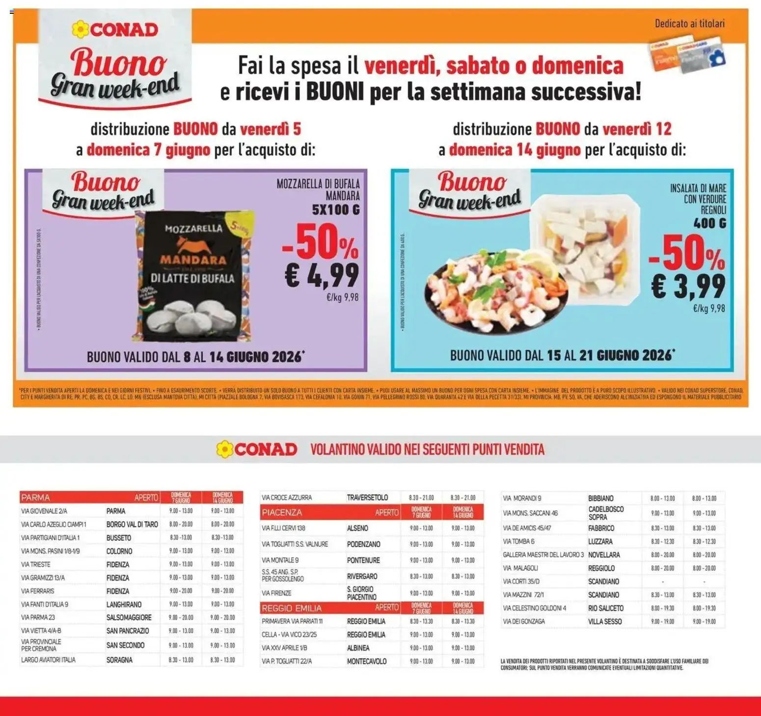Volantino Conad del 03.06.2026 | Pagina: 39 | Prodotti: Insalata, Verdure, Mozzarella, Latte