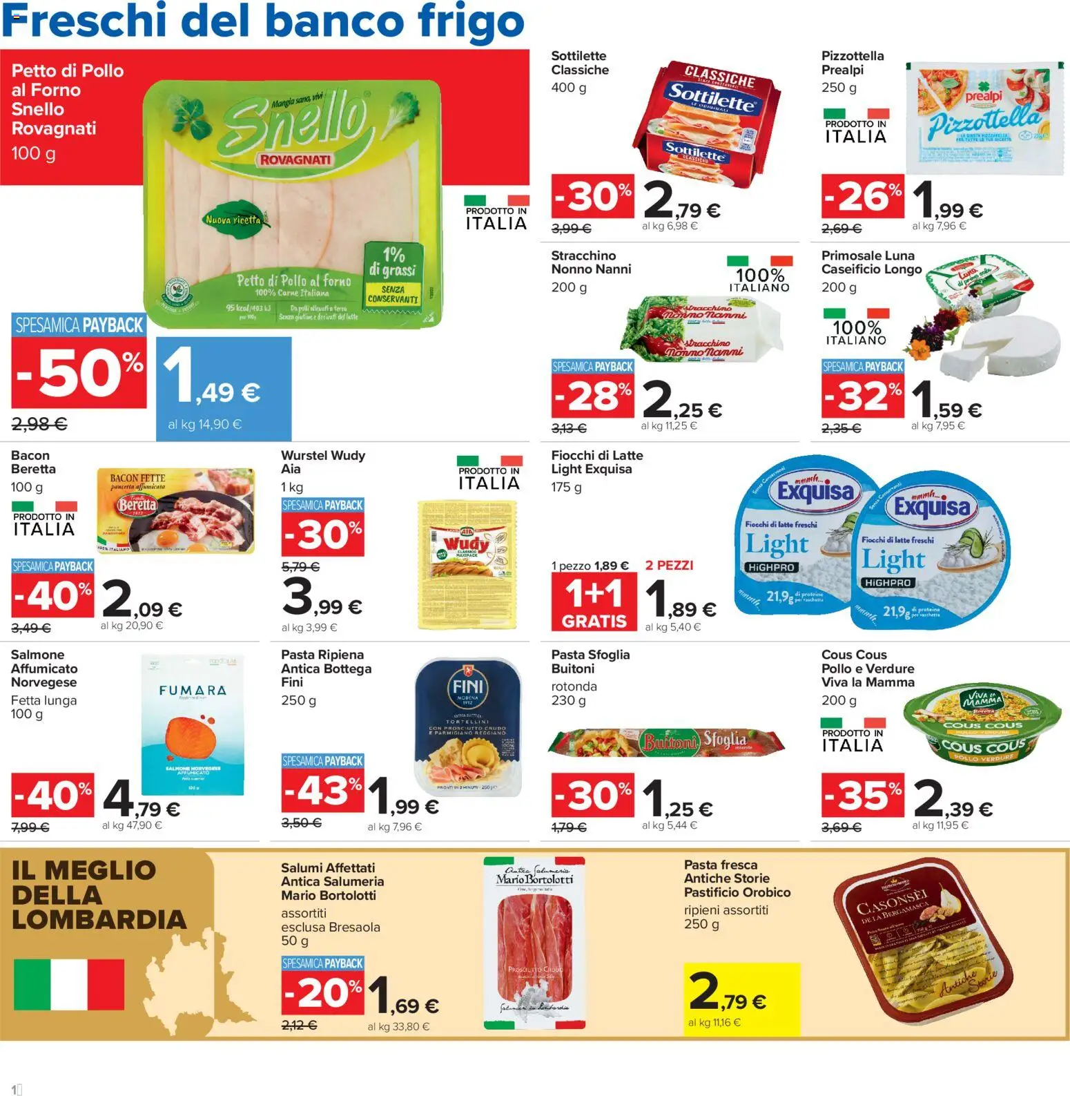 Volantino Carrefour del 16.06.2026 | Pagina: 16 | Prodotti: Fiocchi di latte, Verdure, Cous cous, Parmigiano reggiano