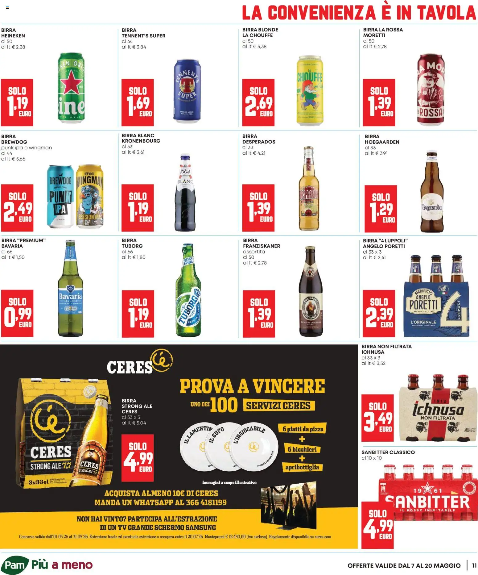 Volantino Panorama del 07.05.2026 | Pagina: 11 | Prodotti: Birra, Ceres, TV, Heineken
