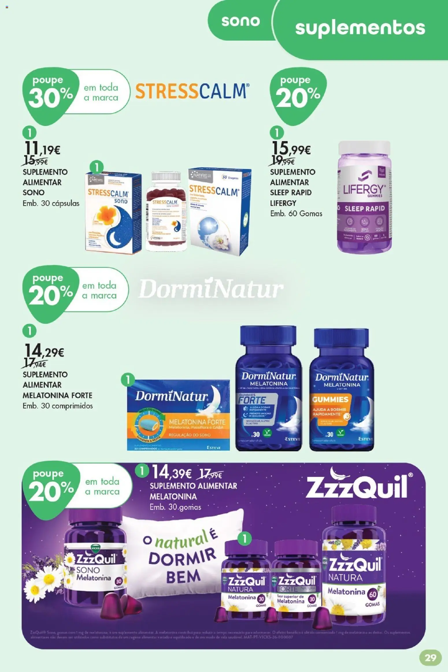 Pingo Doce Bem Estar Regresso à Rotina Lojas │ válido de 25/08/2026 | Página: 29 | Produtos: Cápsulas, Melatonina, Gomas