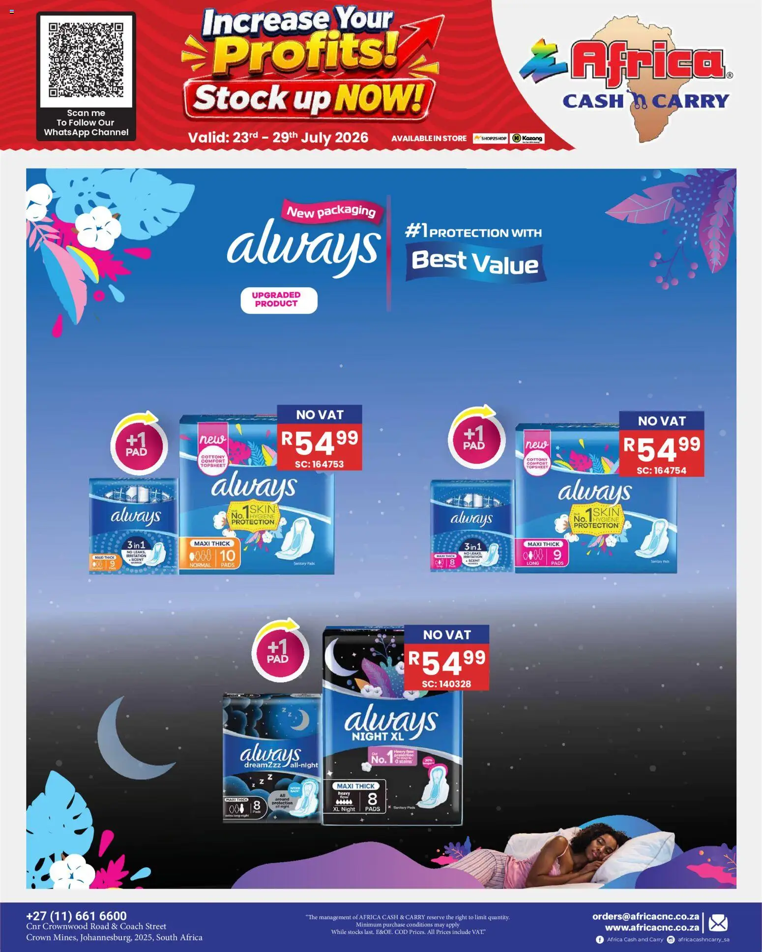 New Africa Cash & Carry catalogue – valid from 23/07/2026 | Page: 73 | Products: Pads, Stock