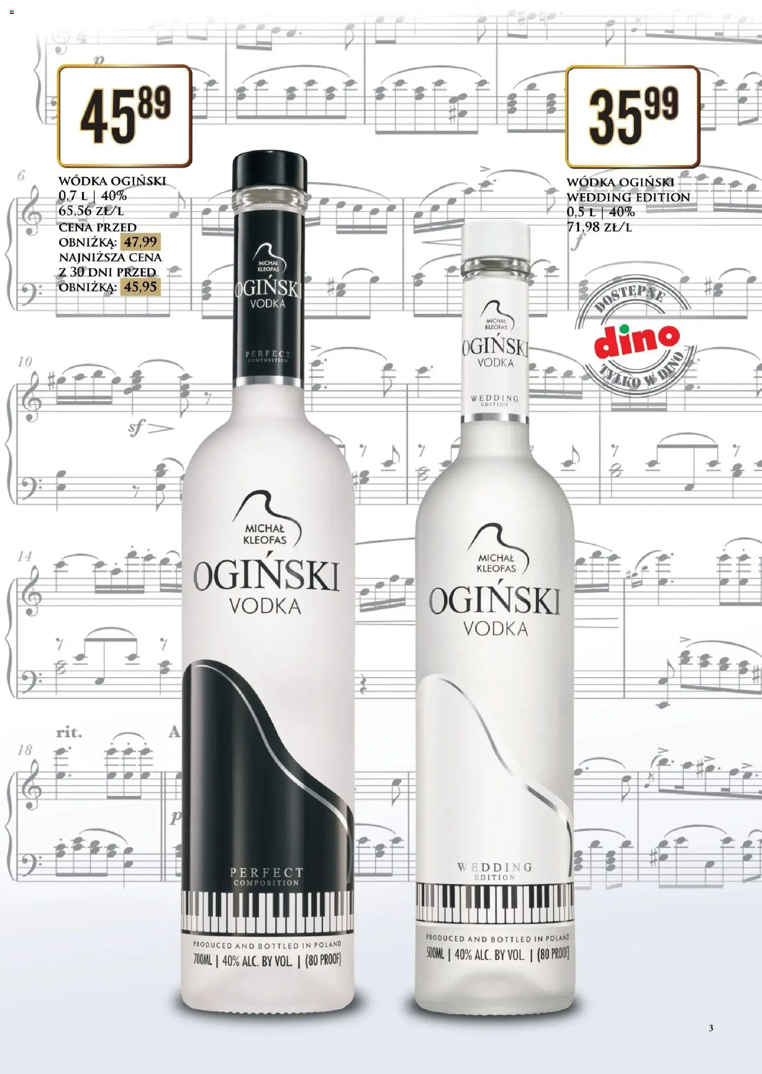 Dino gazetka alkoholowa od 31.07.2026 | Strona: 3 | Produkty: Ogiński, Wódka Ogiński, Vodka, Wódka
