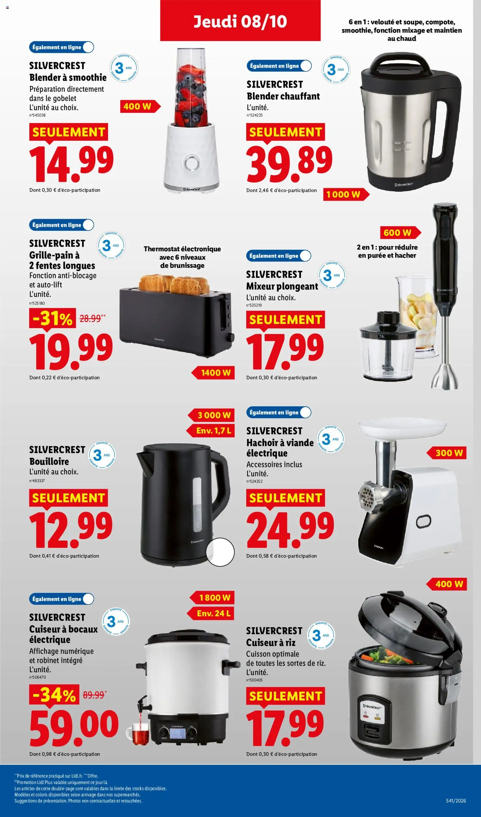 {H1} | Page: 37 | Produits: Mixeur plongeant, Blender silvercrest, Silvercrest hachoir a viande, Blender a smoothie