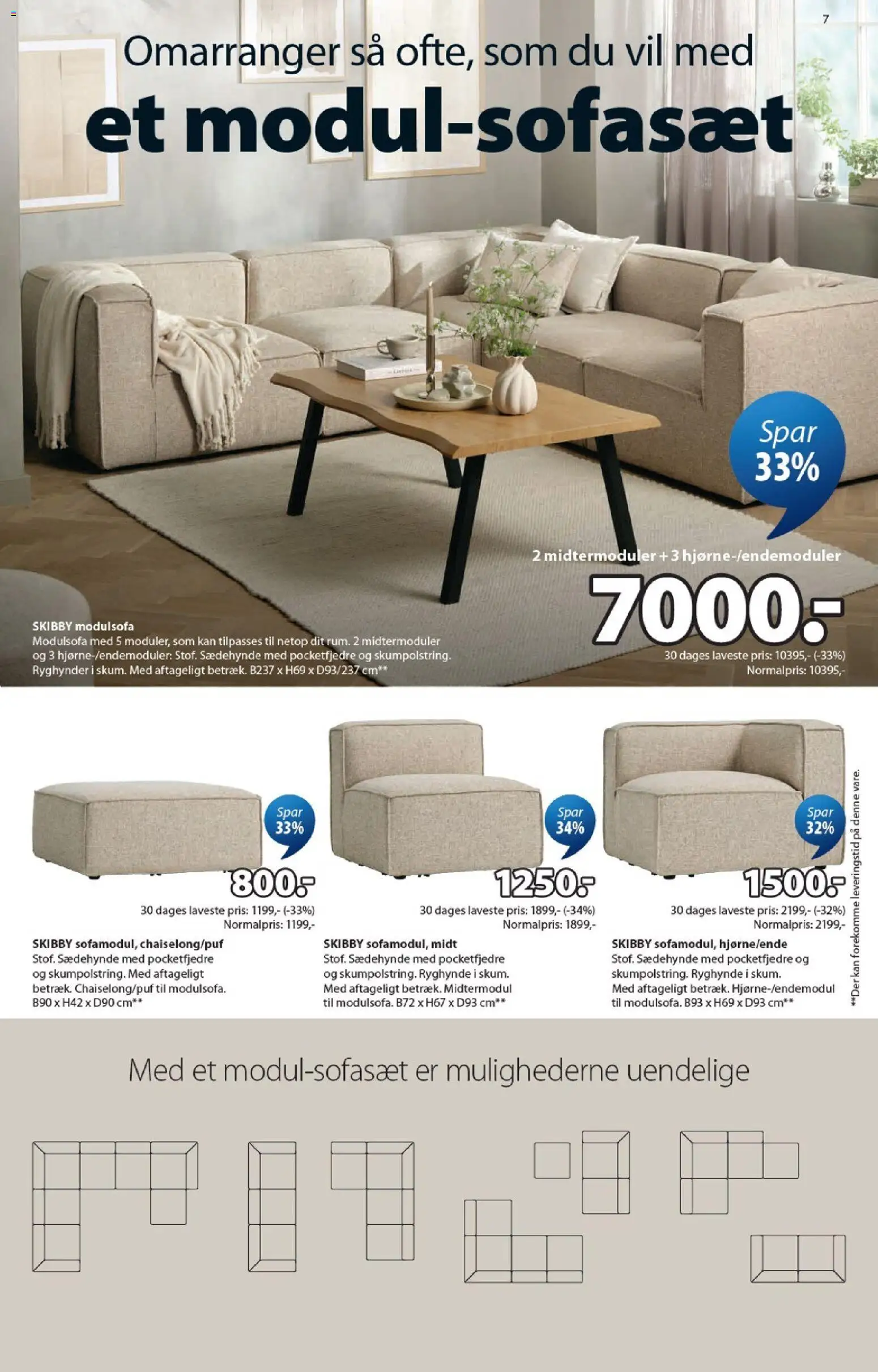 JYSK tilbudsavis – gyldig fra 09/10/2026 | Side: 7 | Produkter: Sofa, Søm