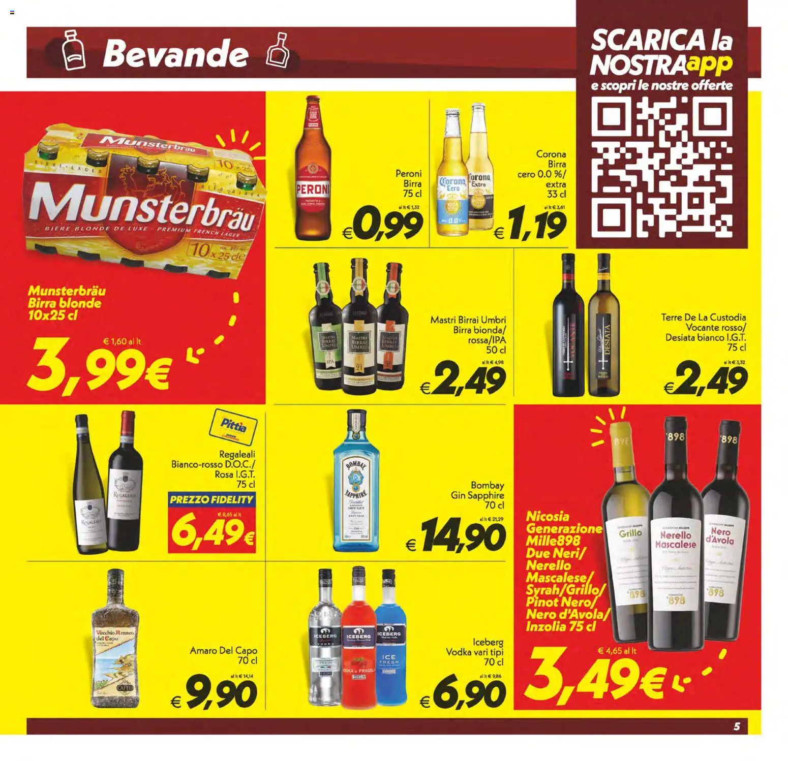 Volantino SuperConveniente del 11/08/2026 | Pagina: 5 | Prodotti: Gin, Vodka, Bevande, Birra Peroni