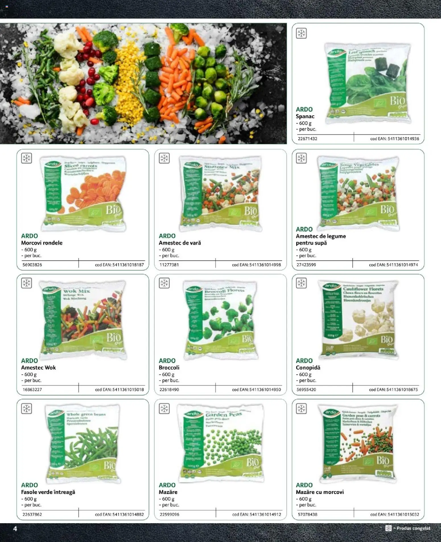 Noul catalog Selgros – valabil de la 09.02.2024 | Pagină: 4 | Produse: Conopidă, Fasole verde, Morcovi, Legume