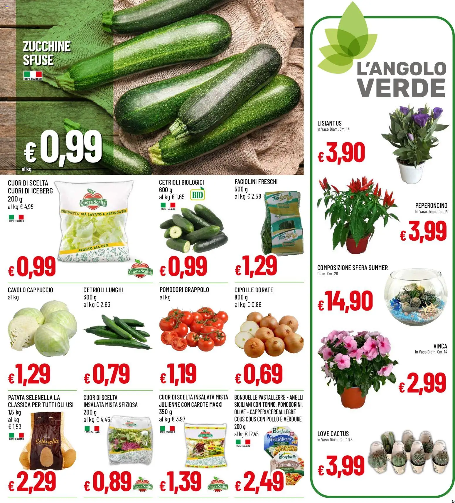 Volantino Galassia del 25/06/2026 | Pagina: 5 | Prodotti: Pomodorini, Verdure, Olive, Cavolo