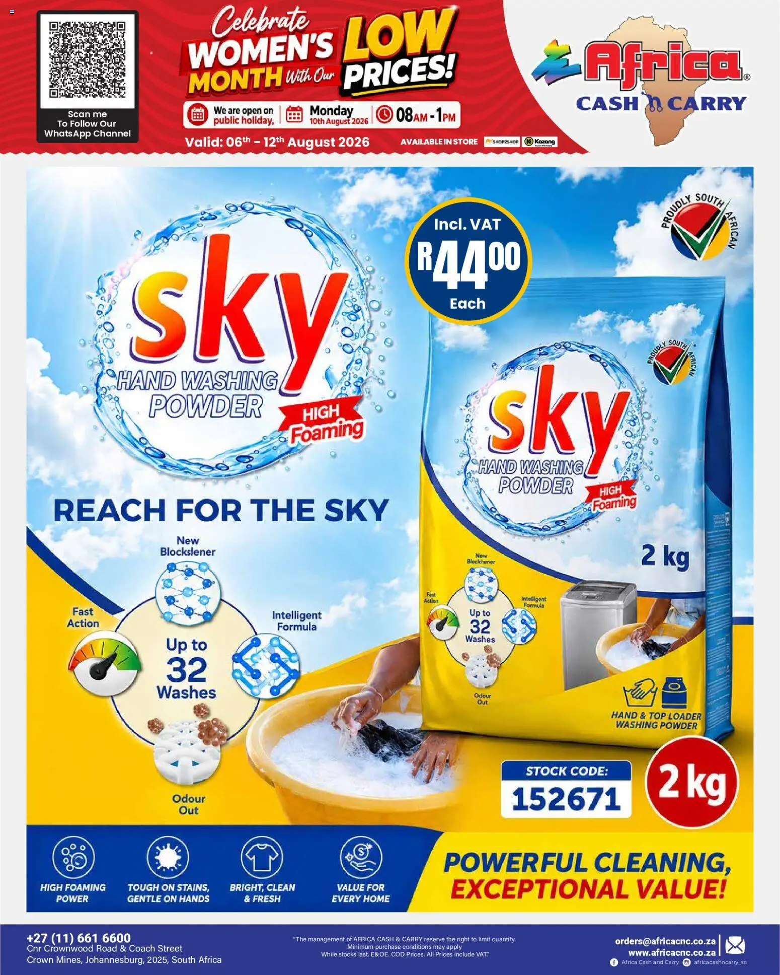 New Africa Cash & Carry catalogue – valid from 06/08/2026 | Page: 16 | Products: Powder, Stock, Washing powder