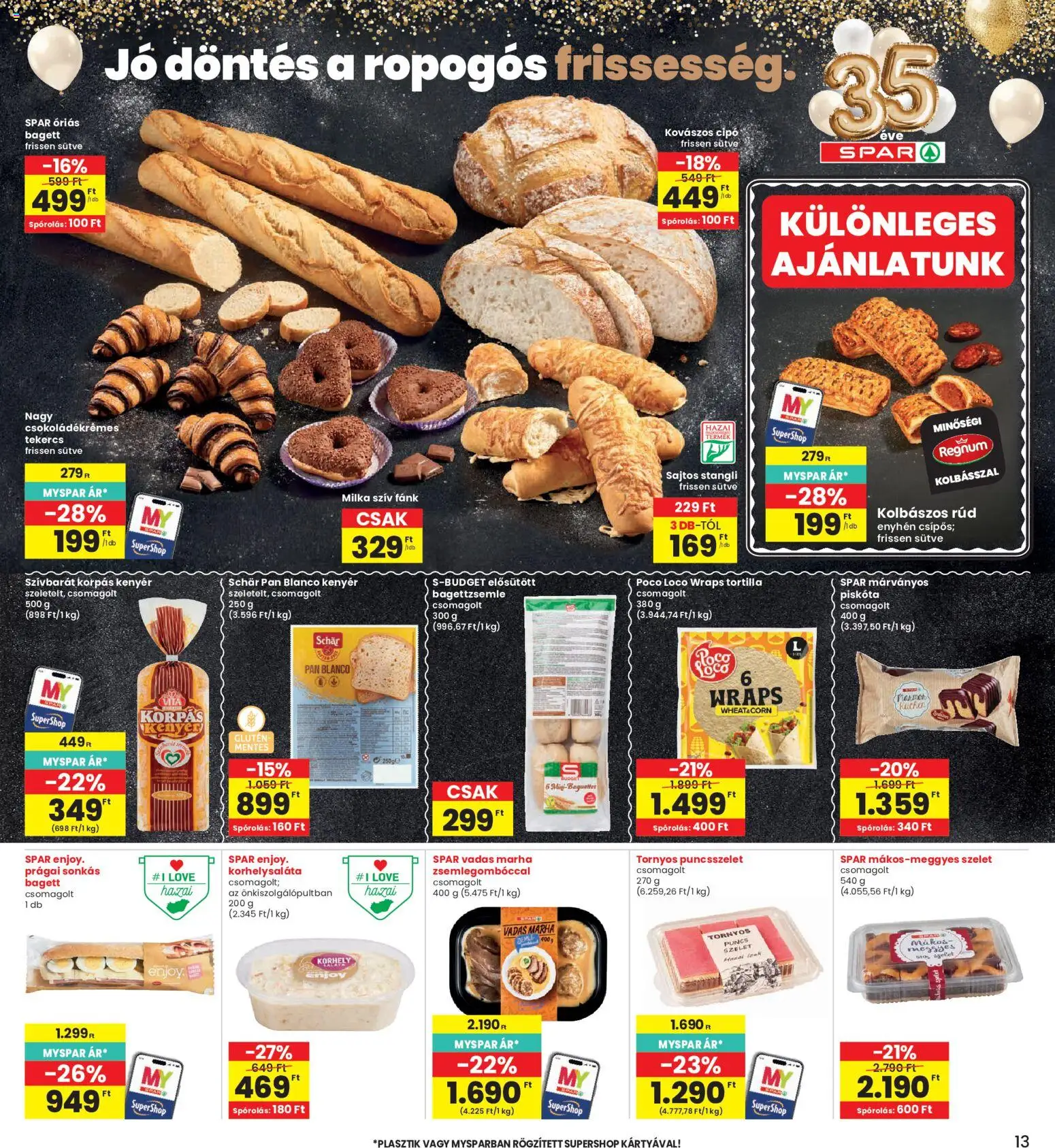 Interspar akciós ujság - amely érvényes a következő dátumtól: 2026.10.08. | Oldal: 13