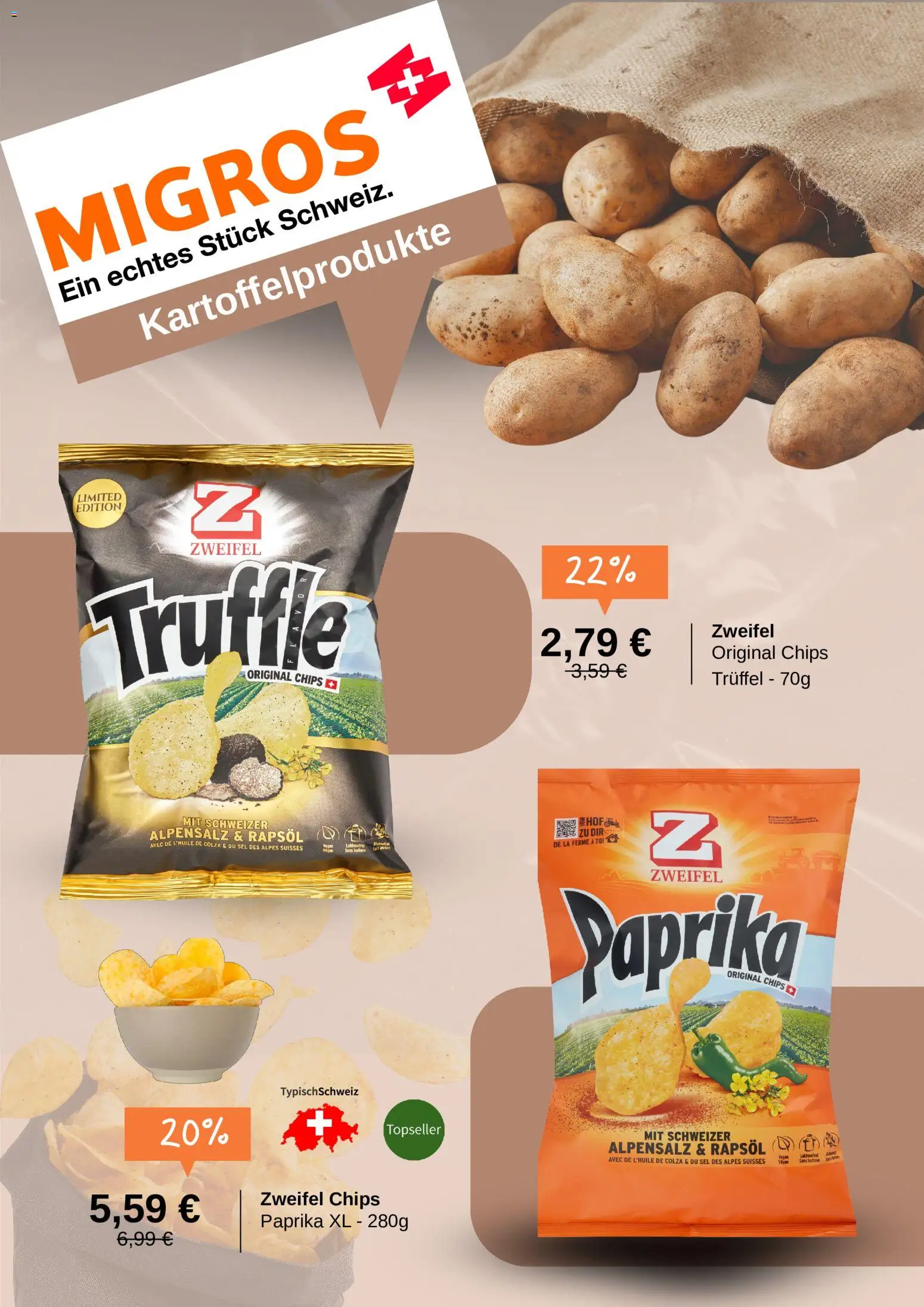 Migros Prospekt – gültig ab 16.06.2026 | Seite: 4 | Produkte: Rapsöl, Paprika, Chips