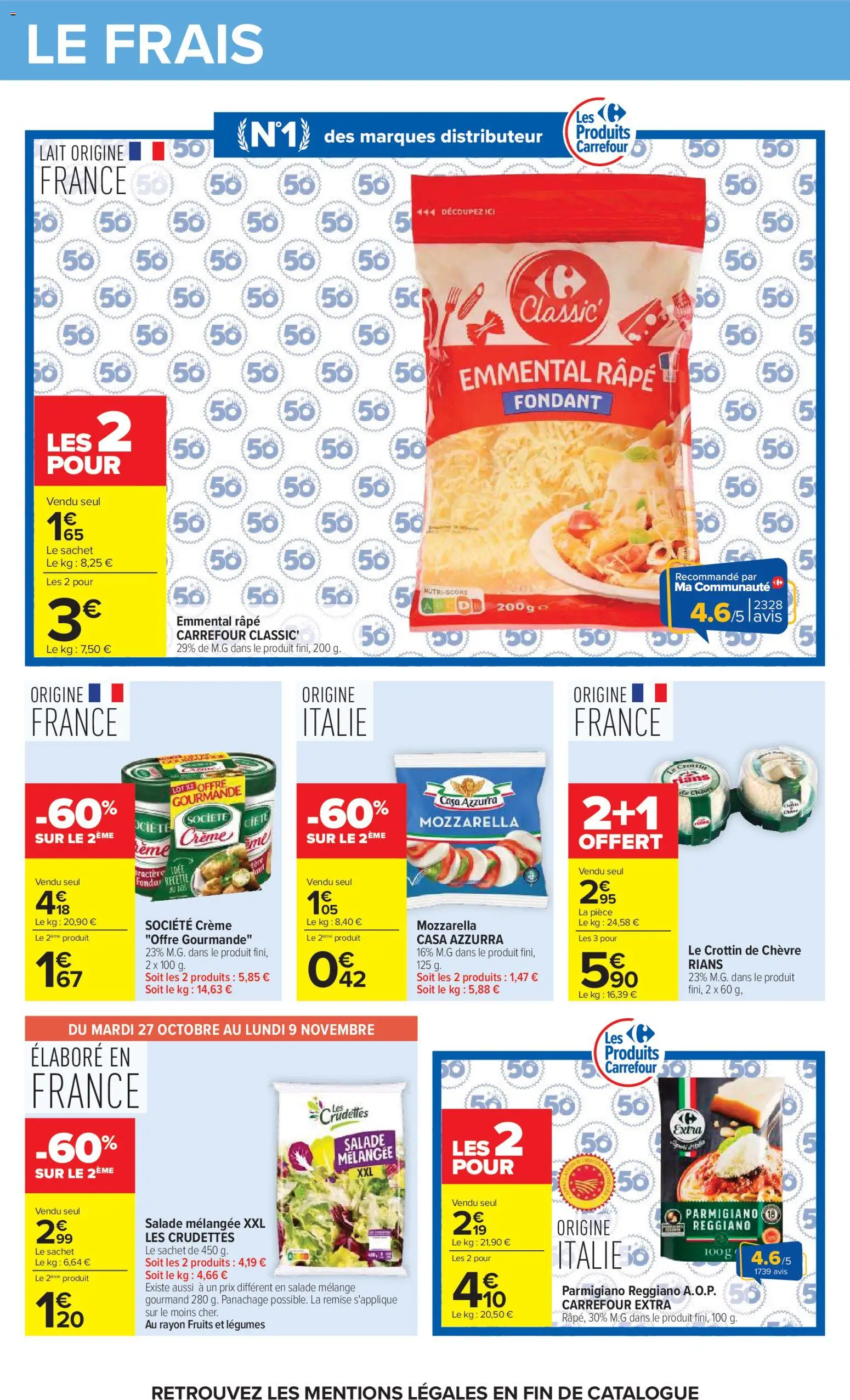 {H1} | Page: 32 | Produits: Salade, Emmental, Fruits, Crème