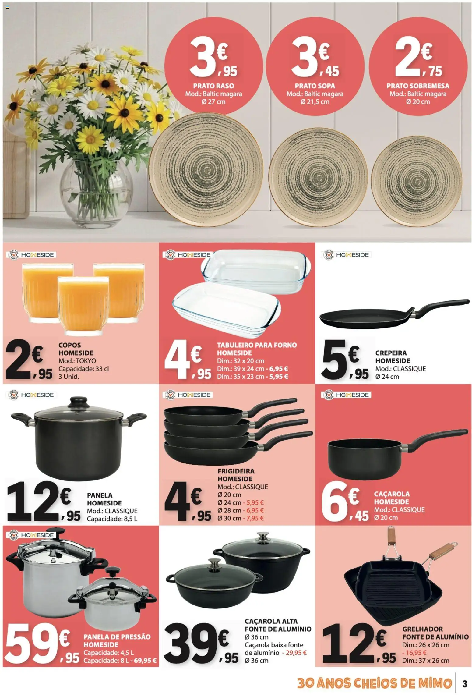 E.Leclerc folheto Não Alimentar │ válido de 07.05.2026 | Página: 3 | Produtos: Copos, Forno, Frigideira, Sopa