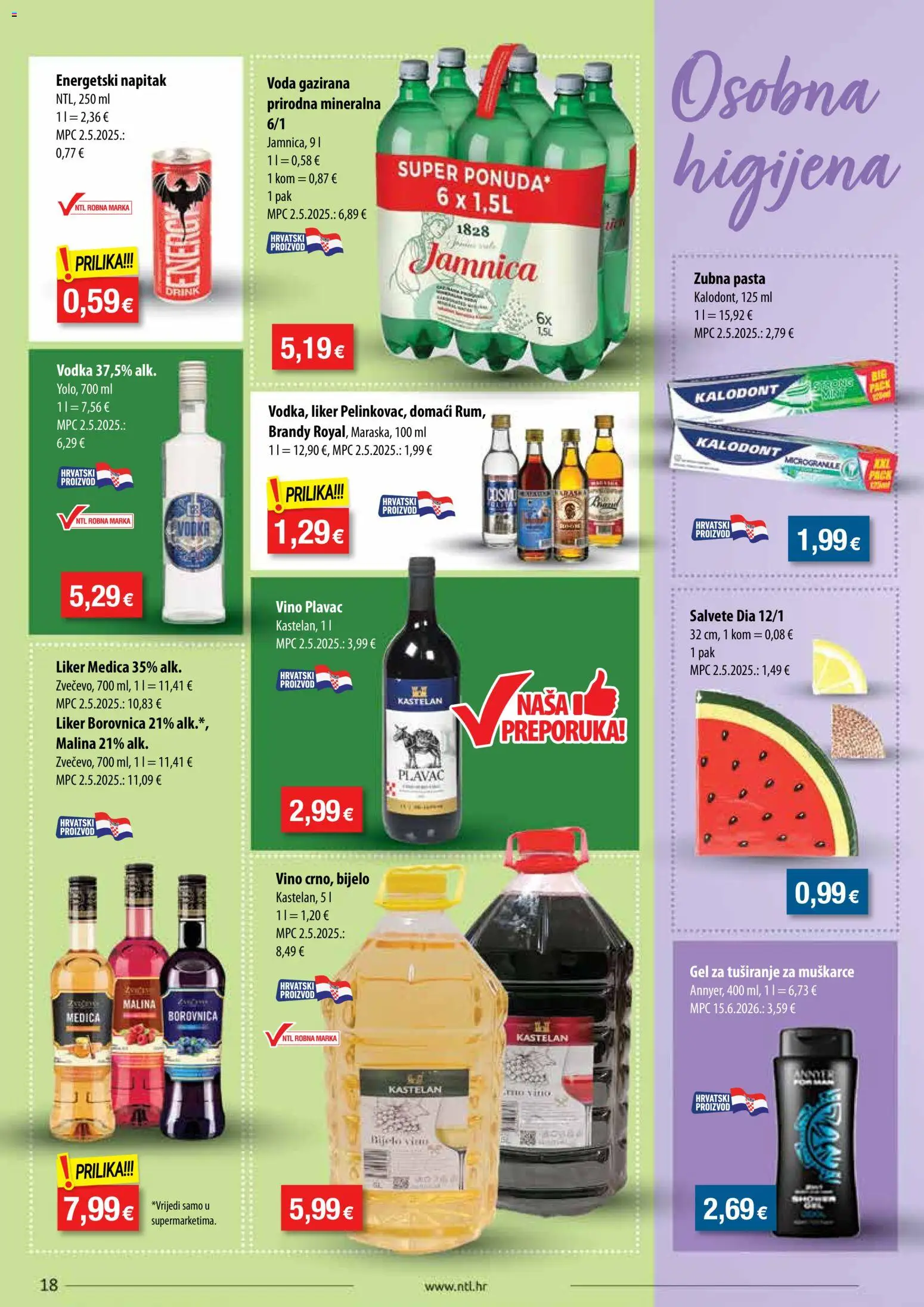 NTL katalog | vrijedi od 05.08.2026 | Stranica: 18 | Proizvodi: Gel za tuširanje, Voda, Borovnica, Pasta