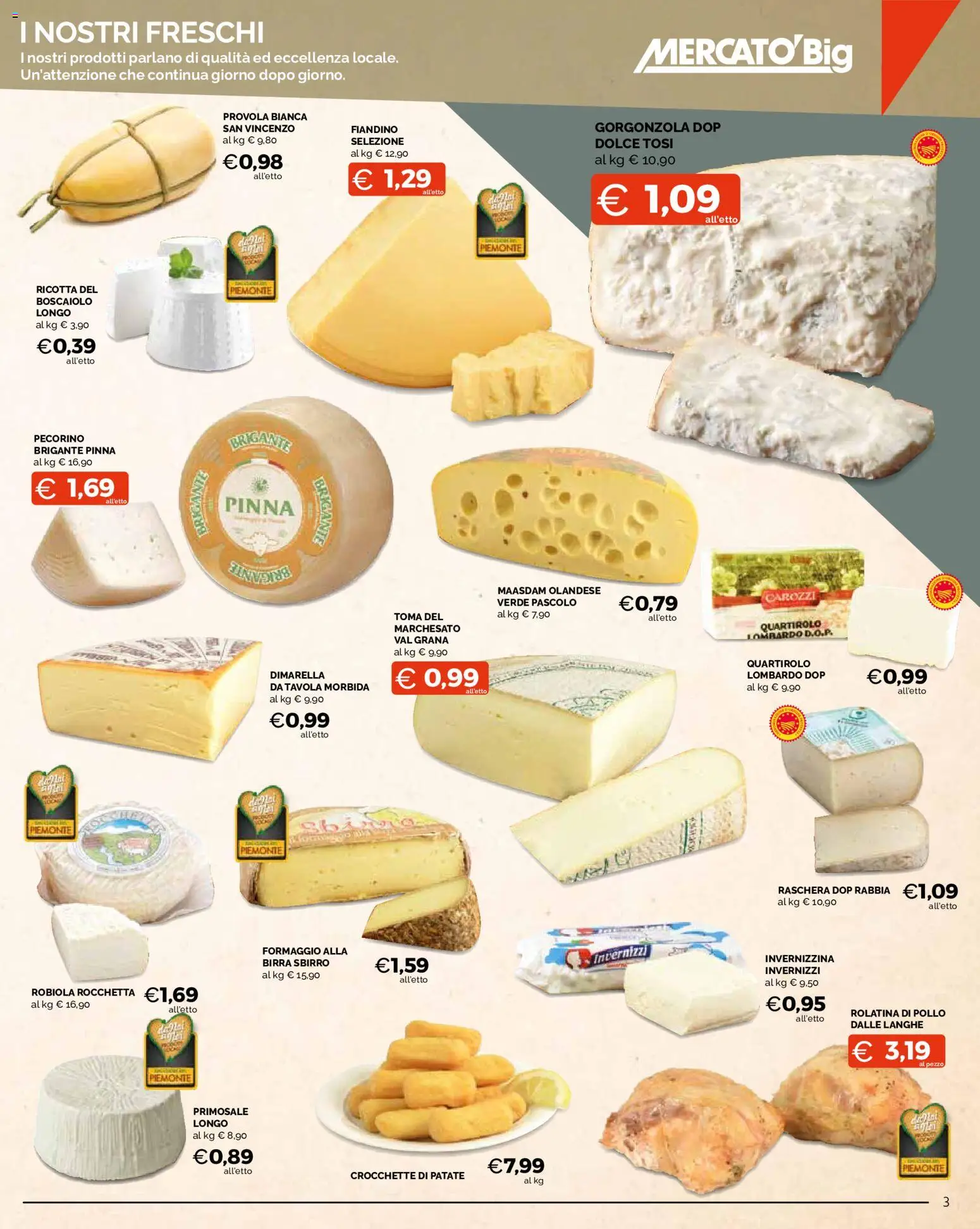 Volantino Mercatò del 25.05.2026 | Pagina: 3 | Prodotti: Birra, Formaggio, Crocchette, Provola