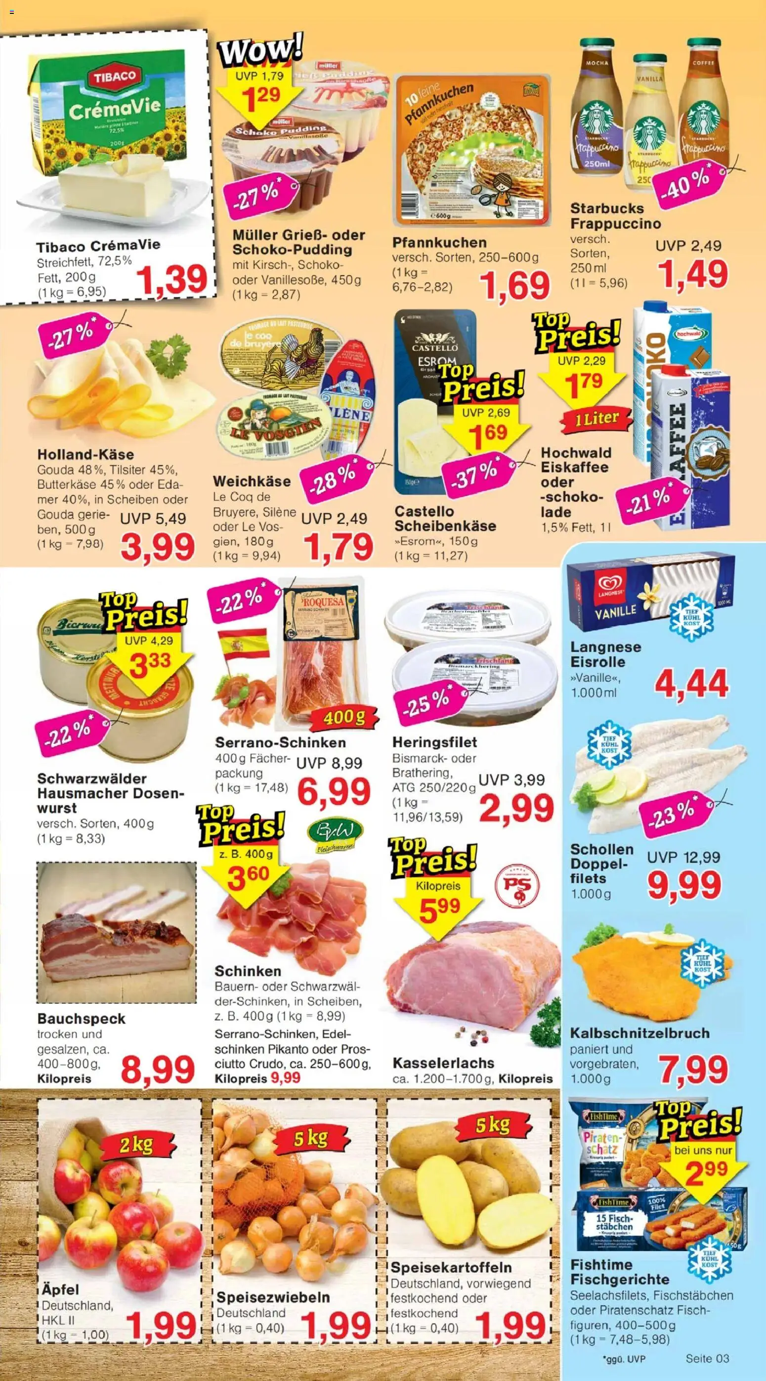 Jawoll Prospekt – gültig ab 18.05.2026 | Seite: 3 | Produkte: Langnese, Starbucks, Pfannkuchen, Wurst