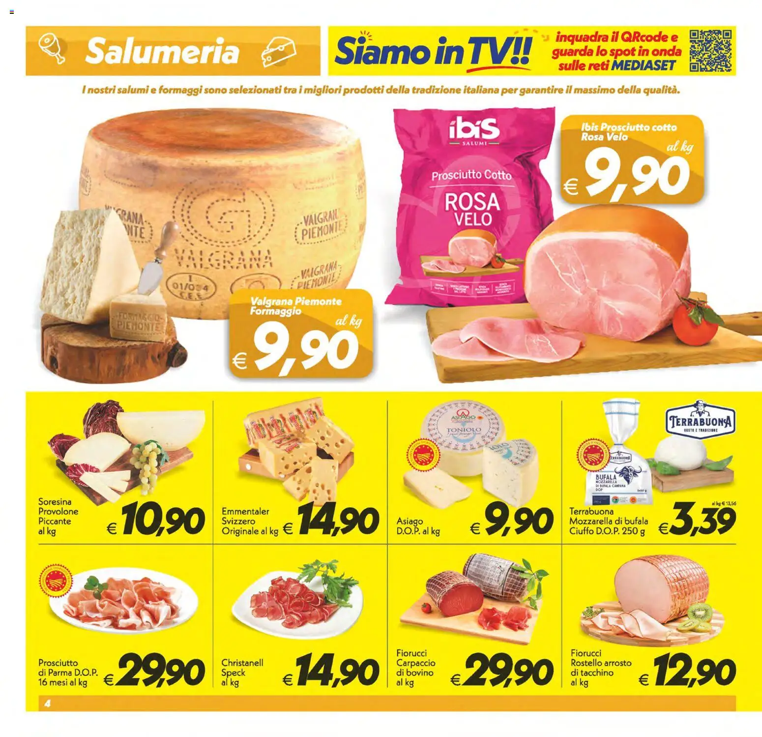 Volantino SuperConveniente del 09.06.2026 | Pagina: 4 | Prodotti: Bovino, Provolone, Tacchino, TV