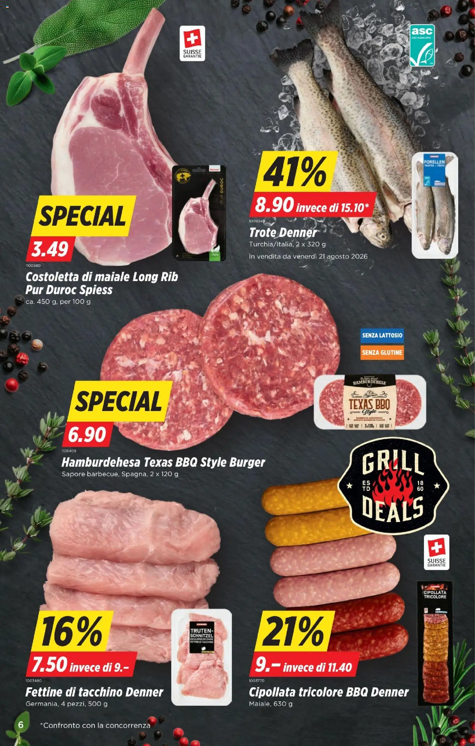 Denner aktionen IT – gültig ab 20.08.2026 | Seite: 6 | Produkte: Burger, Grill