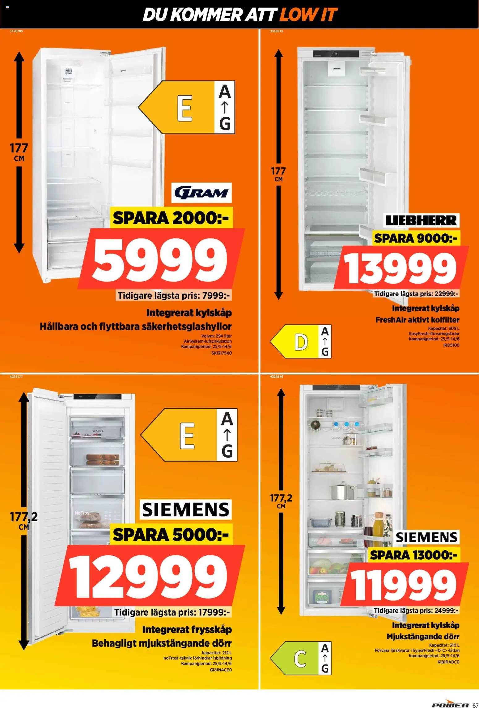 Power reklamblad aktuell från 01.06.2026 | Sida: 67 | Produkter: Kolfilter, Kylskåp