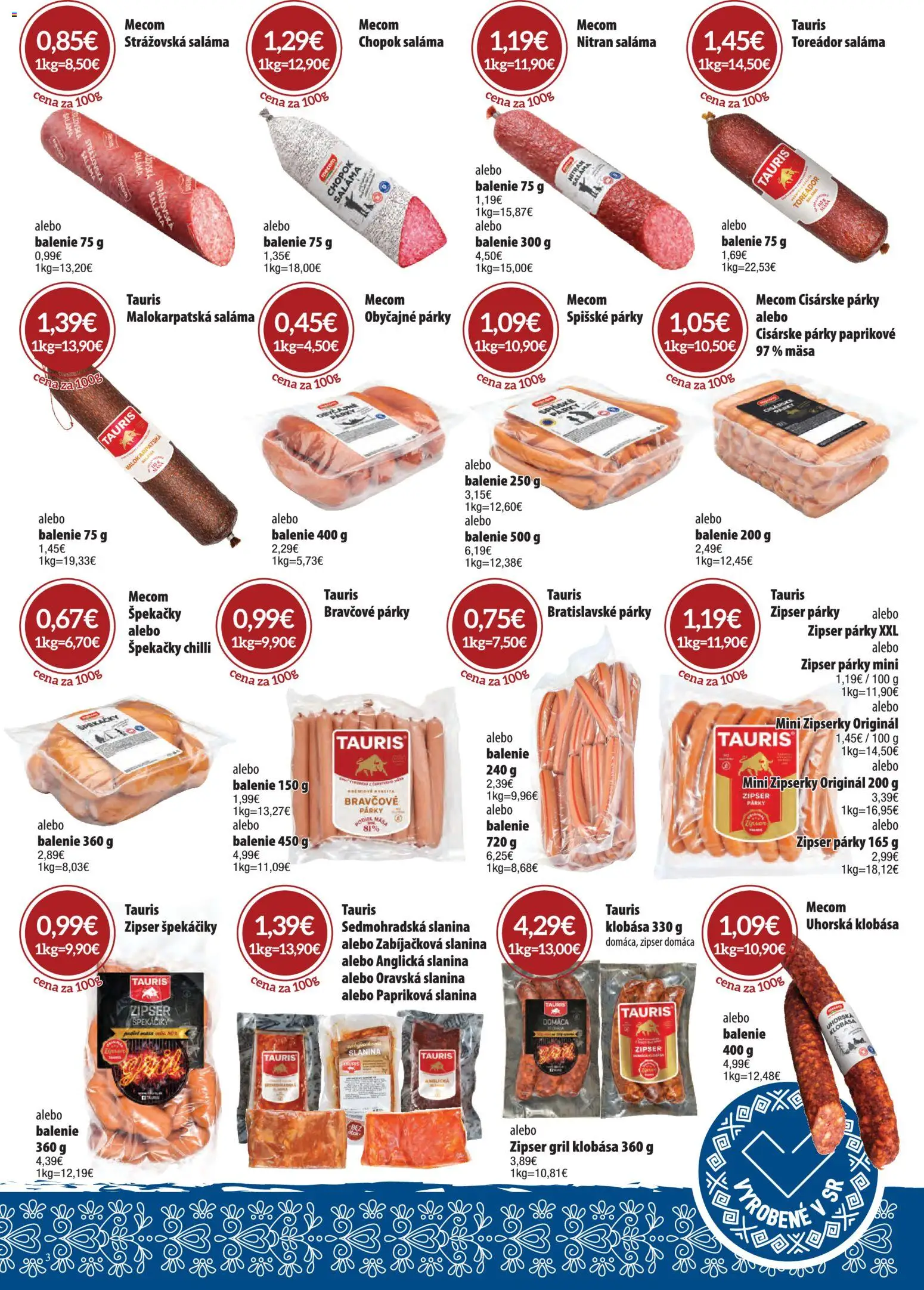 Nové CBA Verex akcie – leták je platný od 04.06.2026 | Strana: 3 | Produkty: Gril, Saláma, Slanina