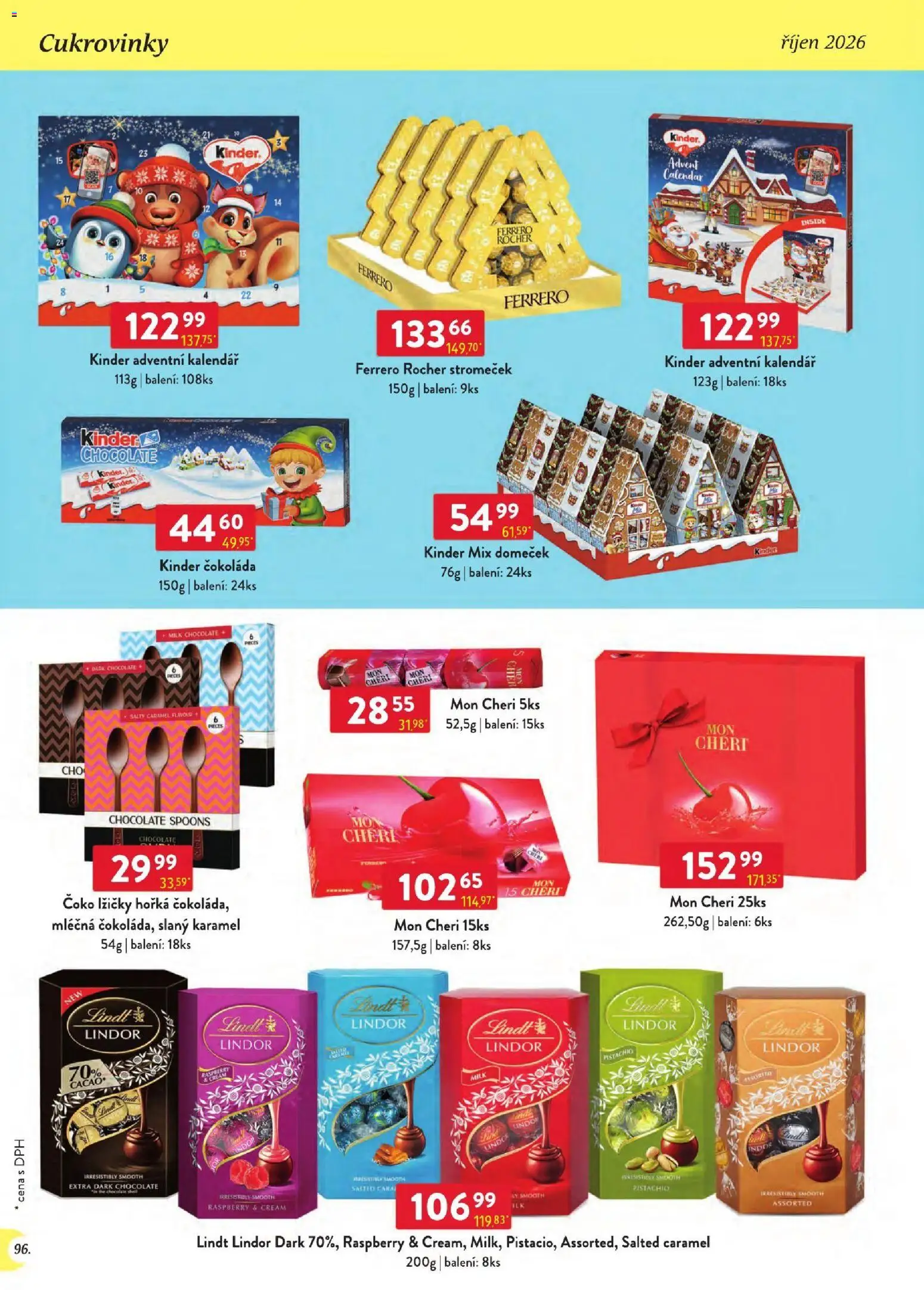 Astur & Qanto leták - Velkoobchod 10/2026 od 01.10.2026 | Strana: 96 | Produkty: Lindor, Slaný karamel, Čokoláda, Milk chocolate