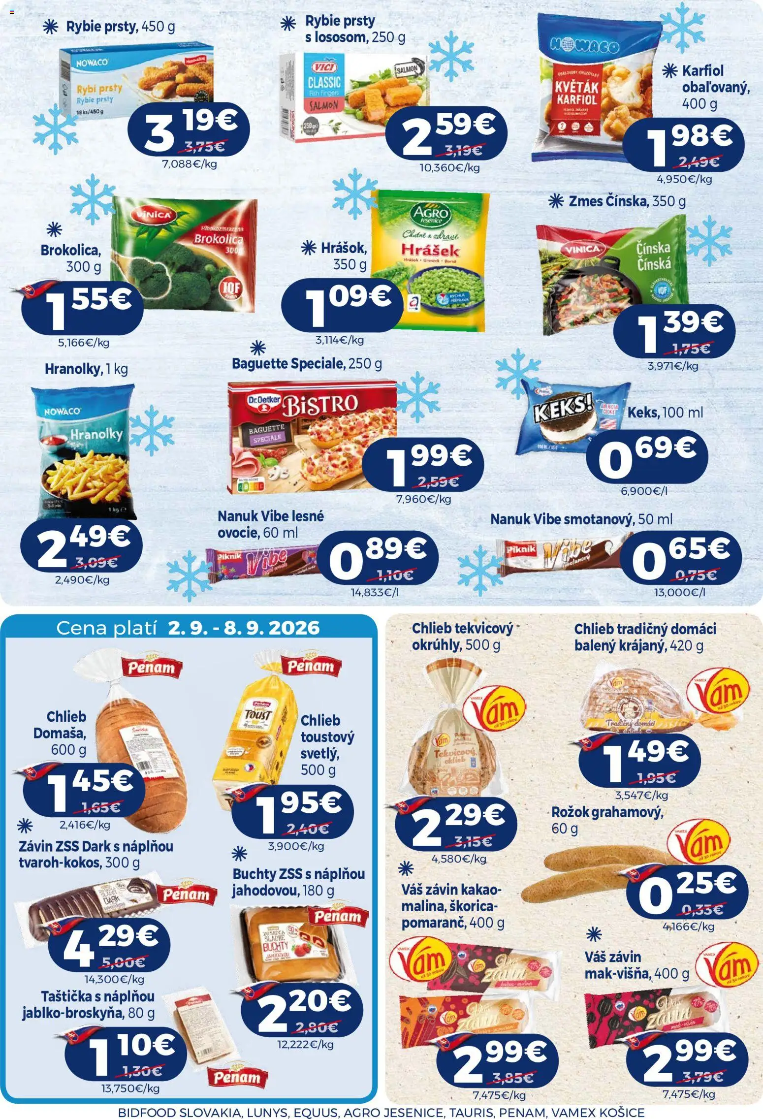 Nové Milk Agro akcie – leták je platný od 02.09.2026 | Strana: 7 | Produkty: Chlieb, Závin, Brokolica, Kakao