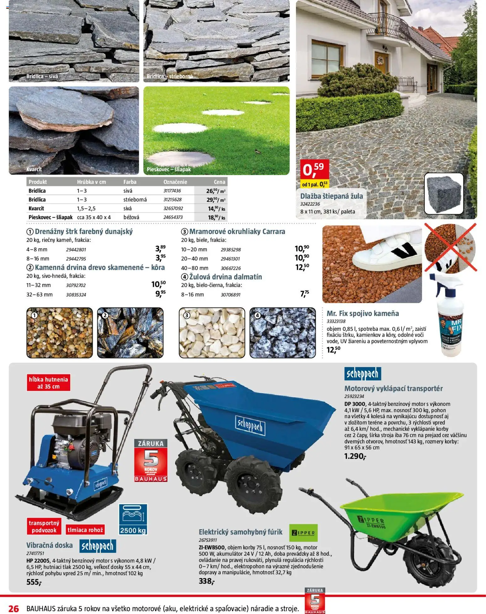 Nové Bauhaus akcie – leták je platný od 04.05.2026 | Strana: 26 | Produkty: Vibračná doska, Náradie, Dlažba, Akumulátor
