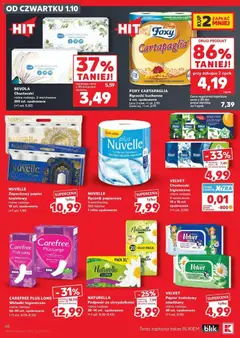 Pogląd oferty "NUVELLE Ręcznik papierowy, 3-warstwowy, 350 listków 1 rolka opakowanie" - ważna od 01.10.2026 | Strona: 60 | Produkty: Papier toaletowy, Chusteczki higieniczne, Ręcznik papierowy, Papier toaletowy nawilżany