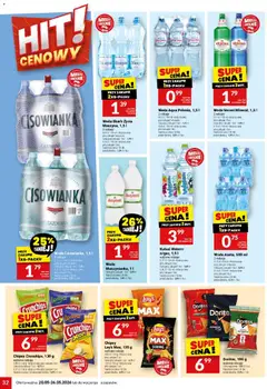 Pogląd oferty "Twój Market gazetka" - ważna od 20.05.2026 | Strona: 32 | Produkty: Chipsy, Muszynianka, Doritos, Woda