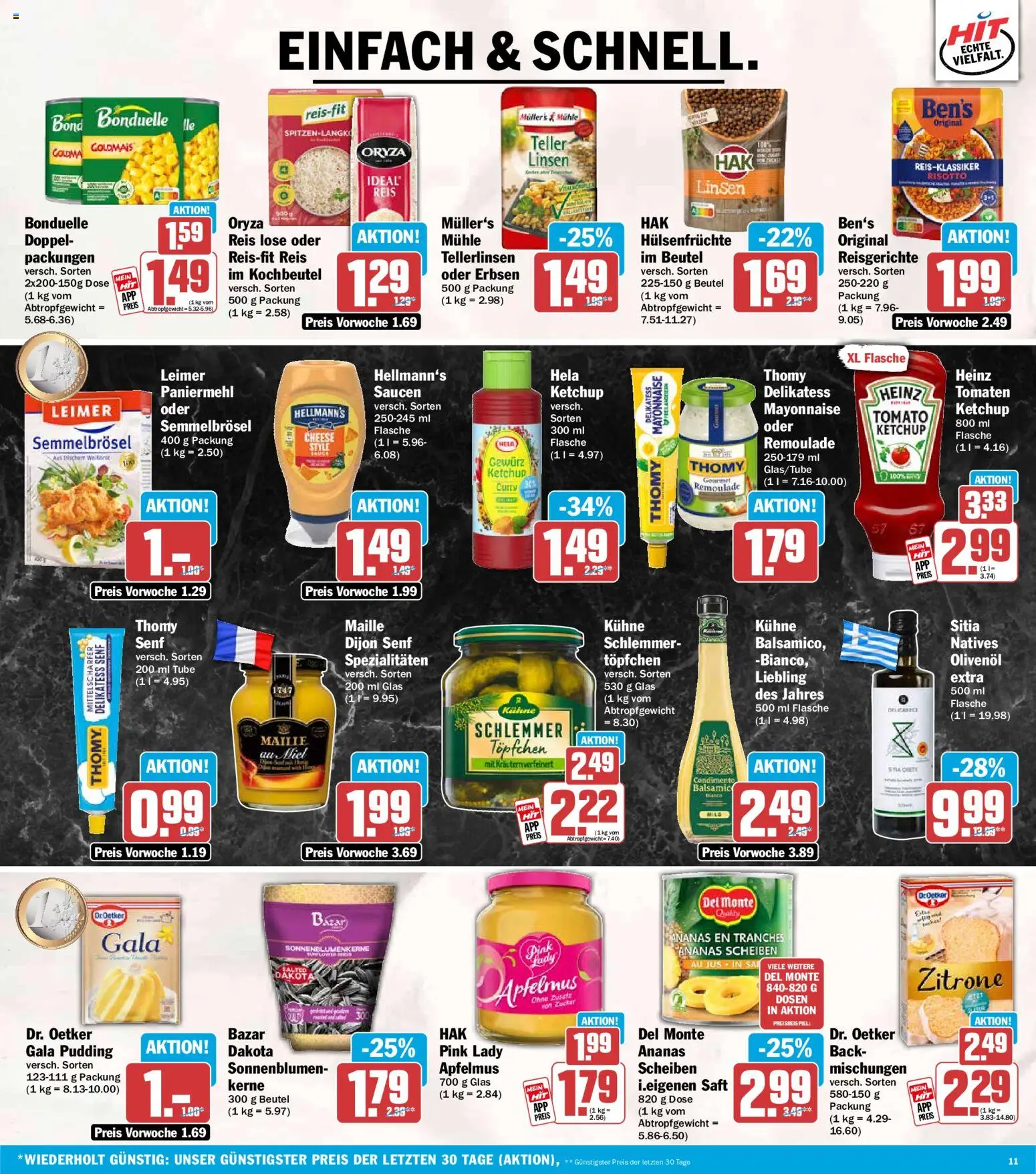 HIT Prospekt – gültig ab 03.08.2026 | Seite: 11 | Produkte: Mayonnaise, Zitrone, Saft, Ketchup