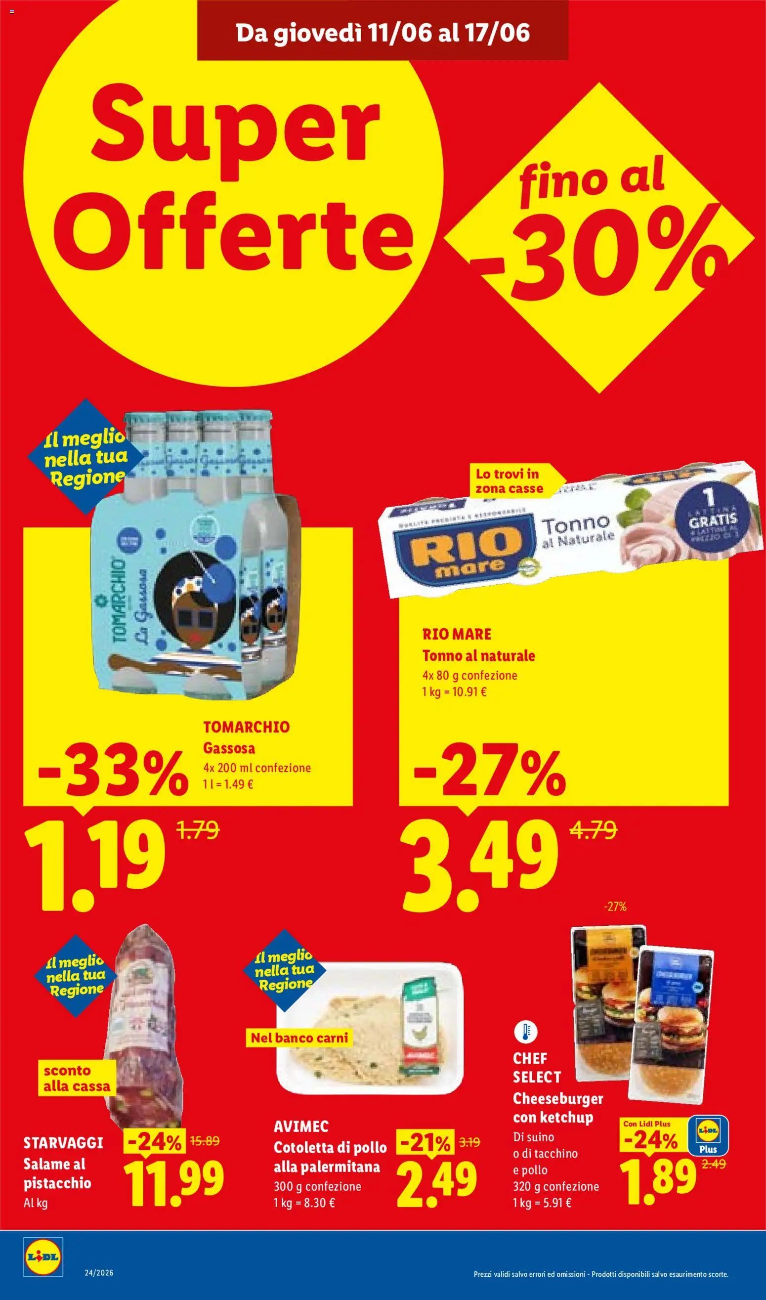 Volantino Lidl del 11.06.2026 | Pagina: 10 | Prodotti: Salame, Ketchup, Suino, Tonno al naturale