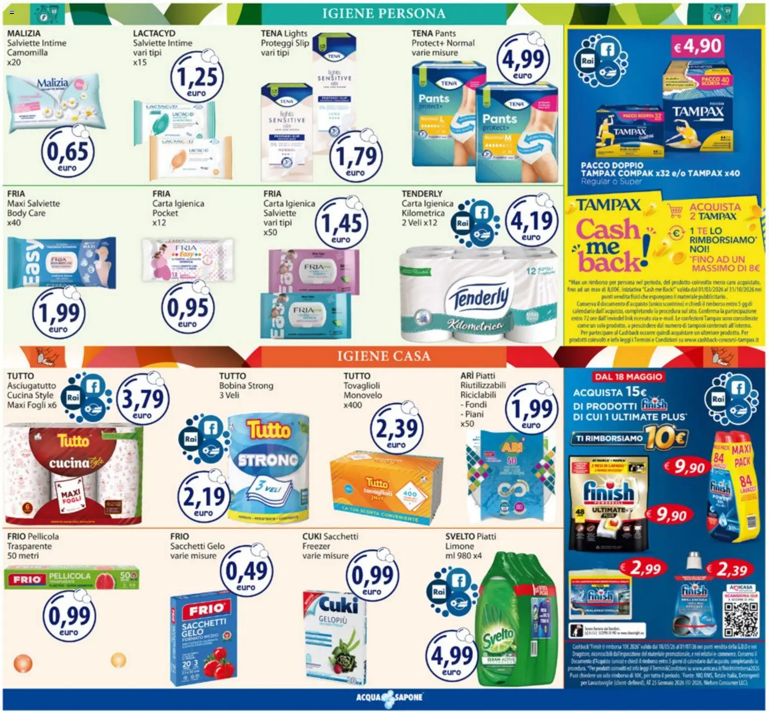 Volantino Acqua e Sapone del 18.05.2026 | Pagina: 10 | Prodotti: Proteggi slip, Slip, Limone, Freezer