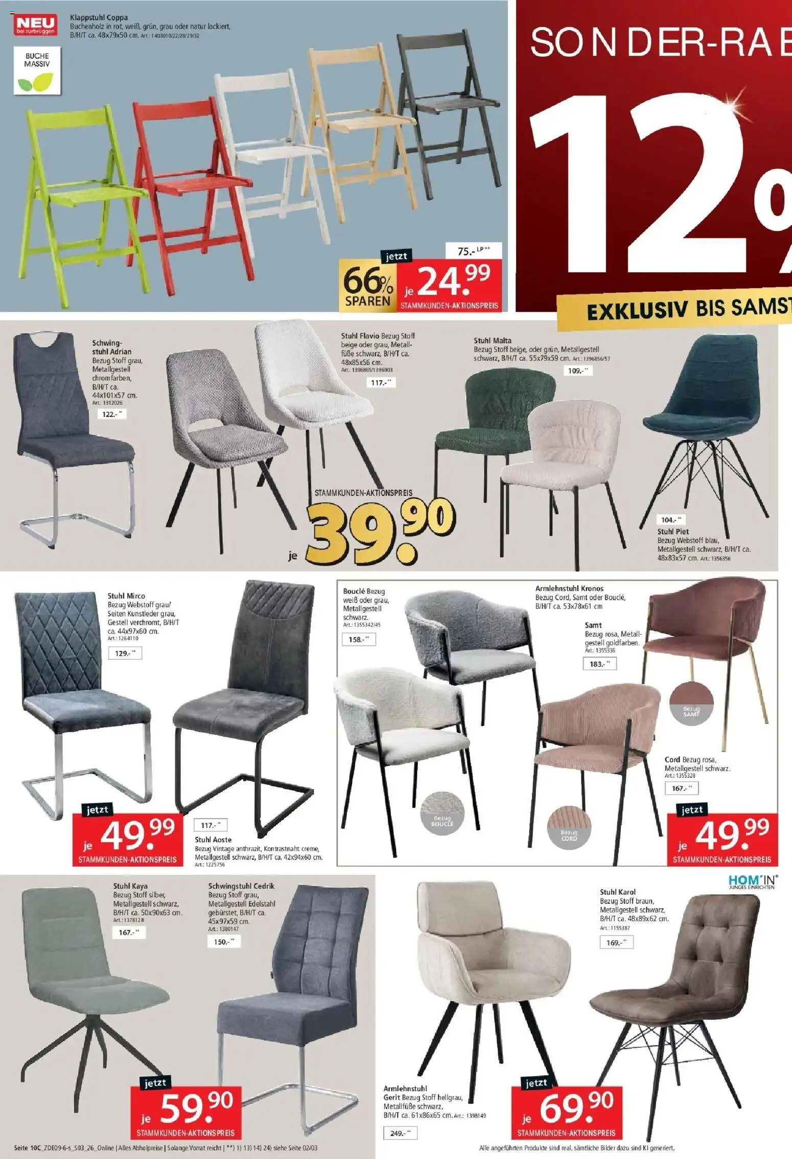 Zurbrüggen Prime Shopping week (ab 05.09.2026) zum Blättern | Seite: 20 | Produkte: Stuhl, Bilder