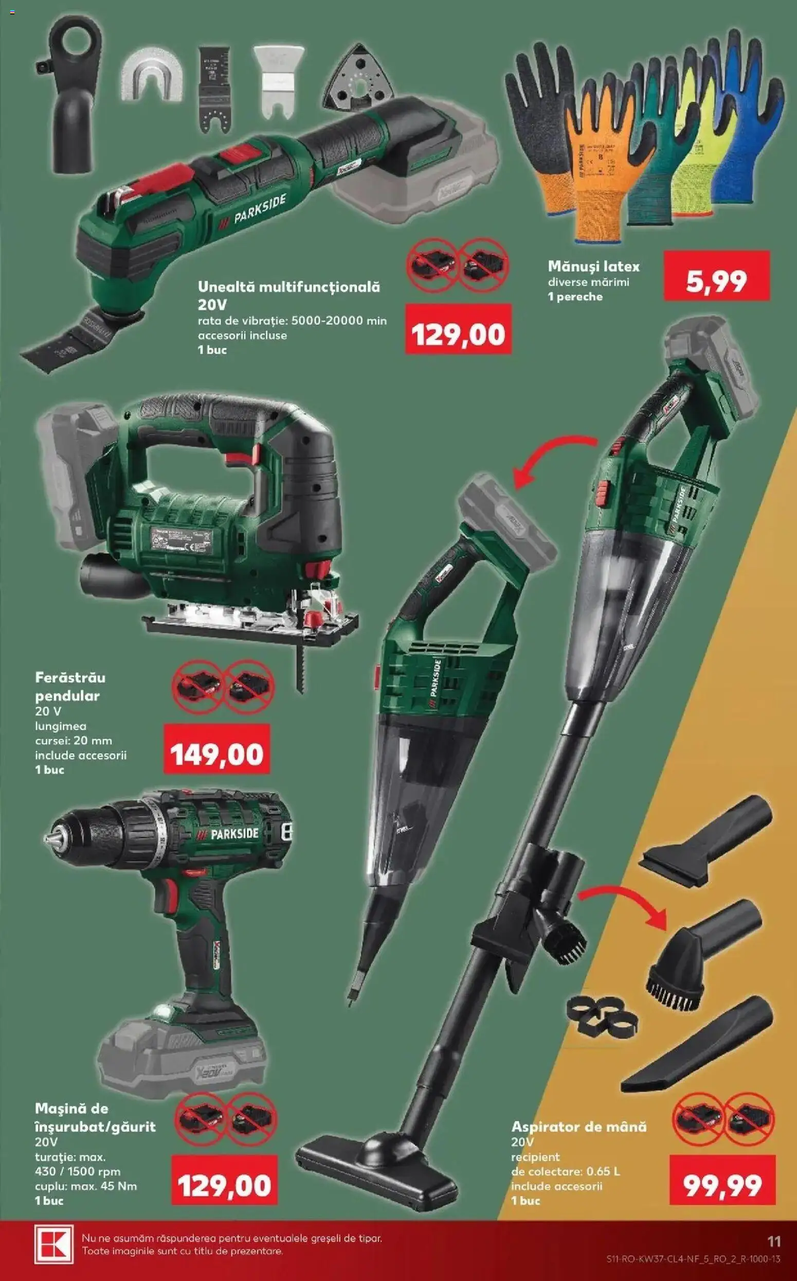 Kaufland Comarnic 09.09.2026 - Revista si Oferta | Pagină: 11 | Produse: Mănuși, Ferăstrău, Aspirator, Rață