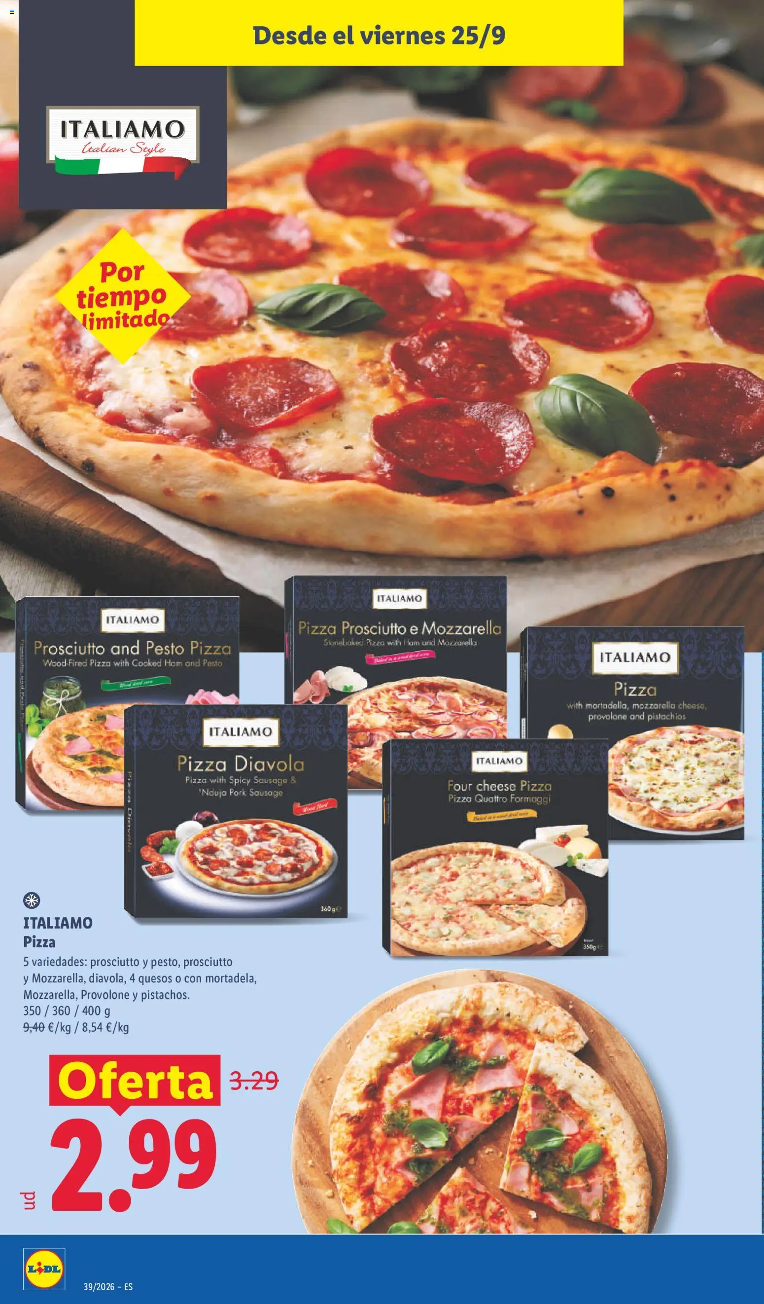 Lidl folleto │ válido desde el 21/09/2026 | Página: 40 | Productos: Pizza, Mozzarella, Pesto