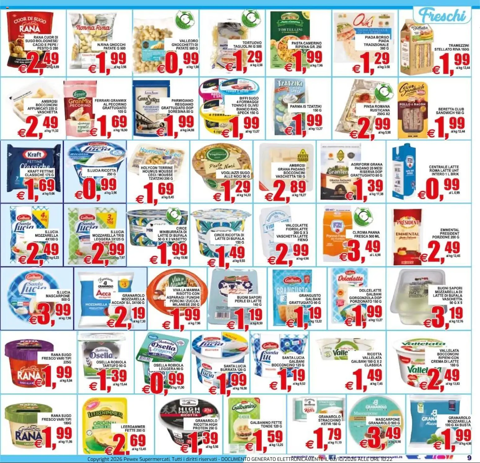 Volantino Pewex del 02/10/2026 | Pagina: 9 | Prodotti: Kefir, Patate, Latte, Pecorino
