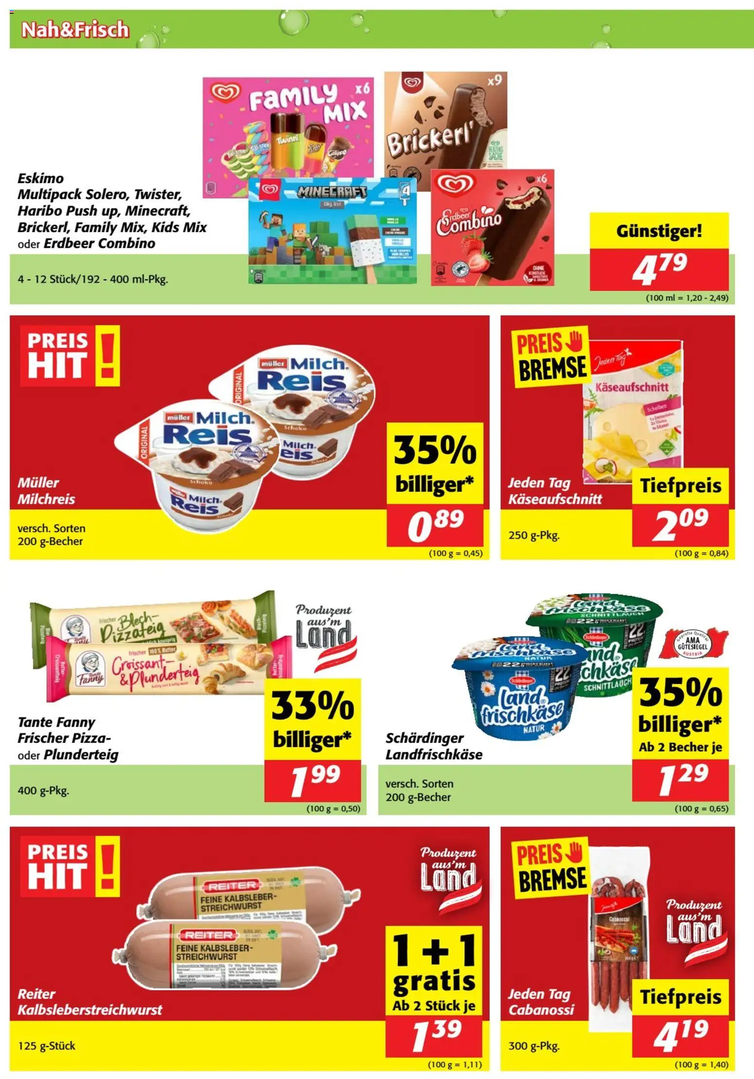 Nah und Frisch Flugblatt gültig ab 19.08.2026 | Seite: 2 | Produkte: Milch, Pizza, Reis