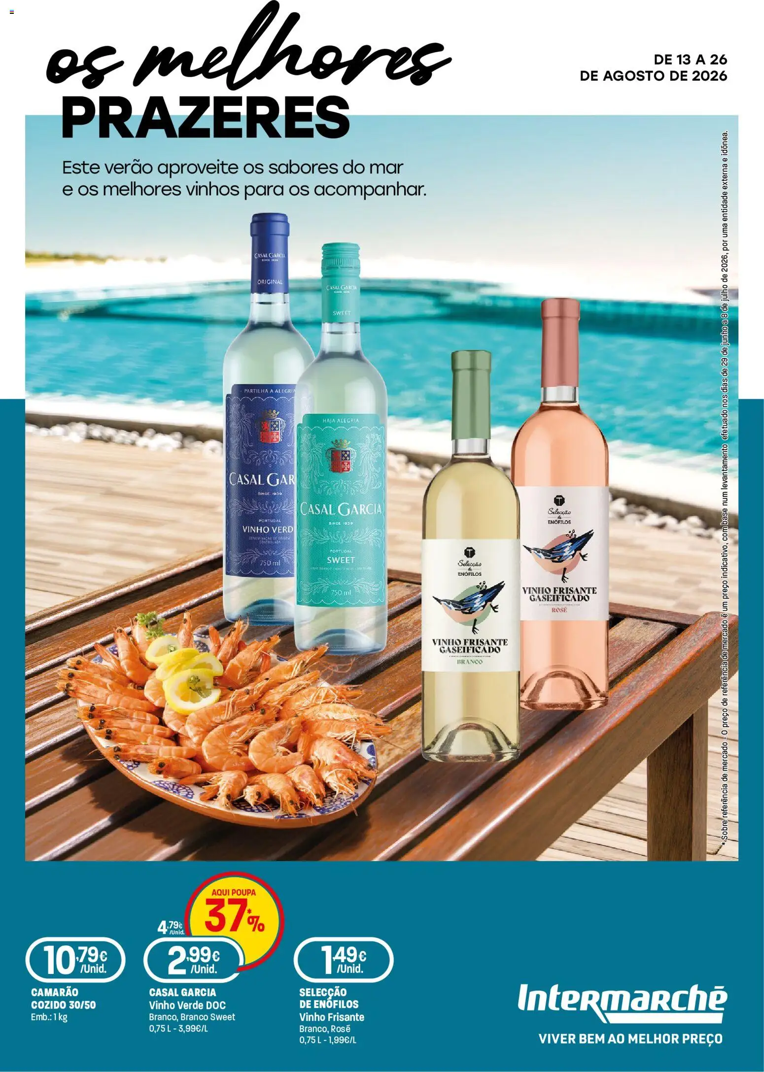 Intermarché - Especial Vinhos e Marisco Super │ válido de 13/08/2026 | Página: 1 | Produtos: Camarão, Base, Vinho