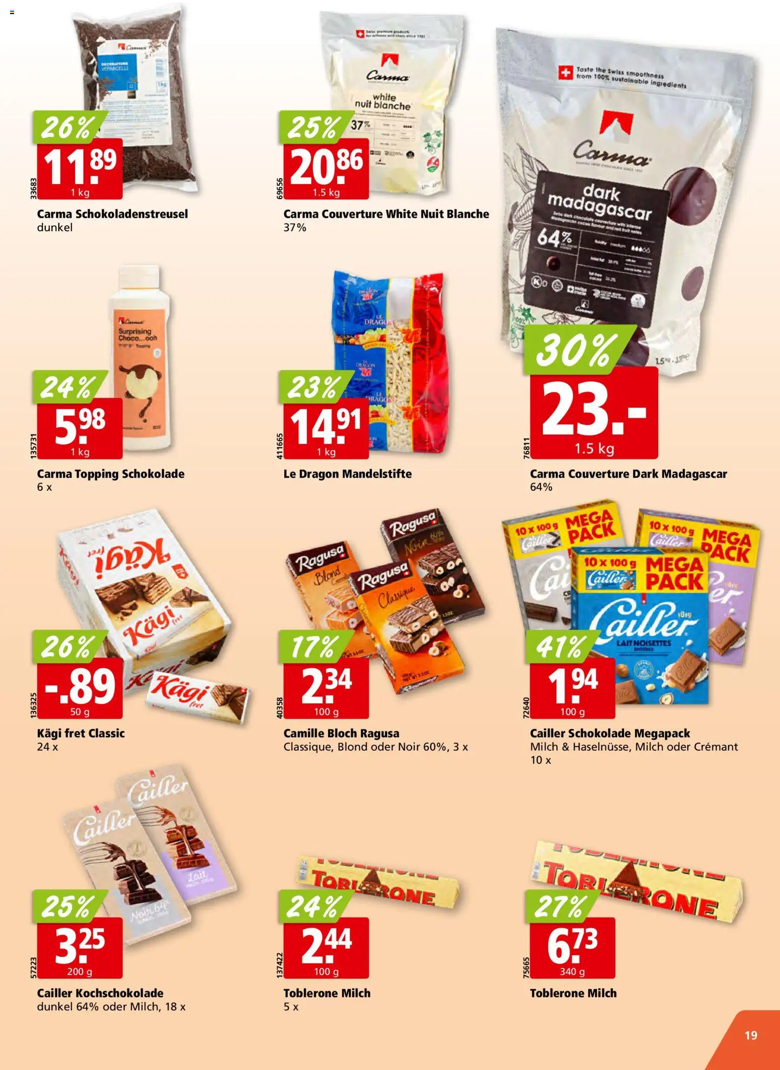 Aligro aktionen – gültig ab 20.07.2026 | Seite: 19 | Produkte: Milch, Schokolade
