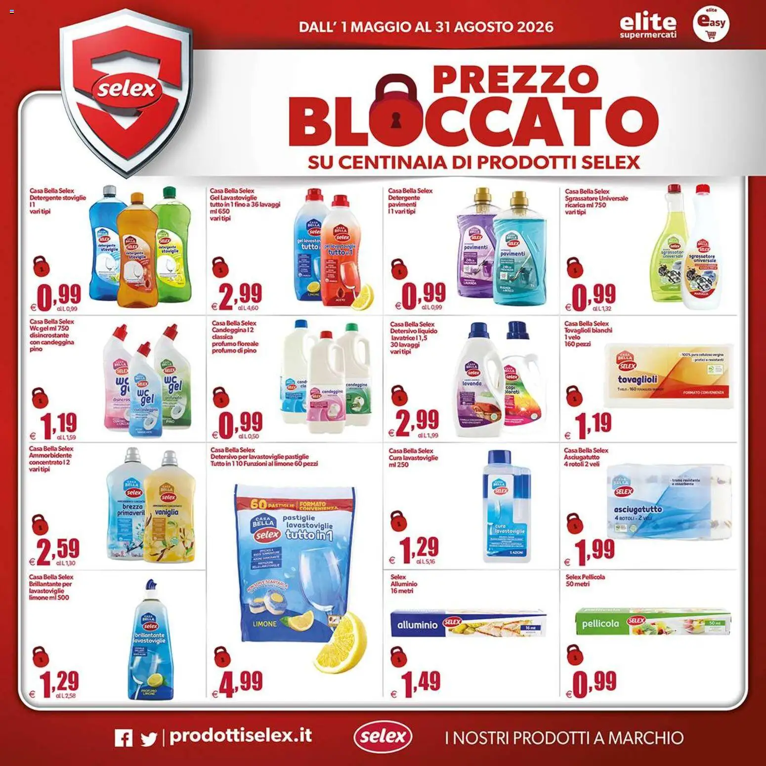 Volantino Elite Supermercati del 01.05.2026 | Pagina: 10 | Prodotti: Ammorbidente, Detersivo per lavastoviglie, Sgrassatore, Lavanda