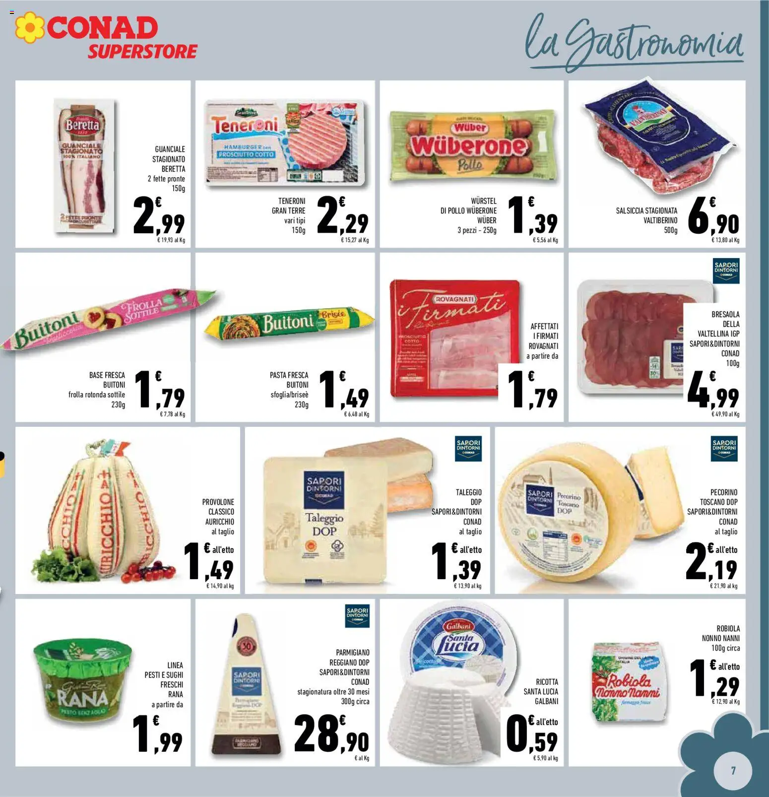 Volantino Conad del 04.06.2026 | Pagina: 7 | Prodotti: Provolone, Bresaola, Pancetta, Robiola