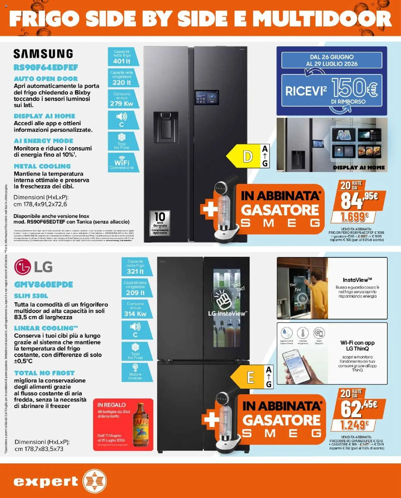 Volantino Expert del 02/07/2026 | Pagina: 6 | Prodotti: Gasatore, Birra, Freezer, Samsung