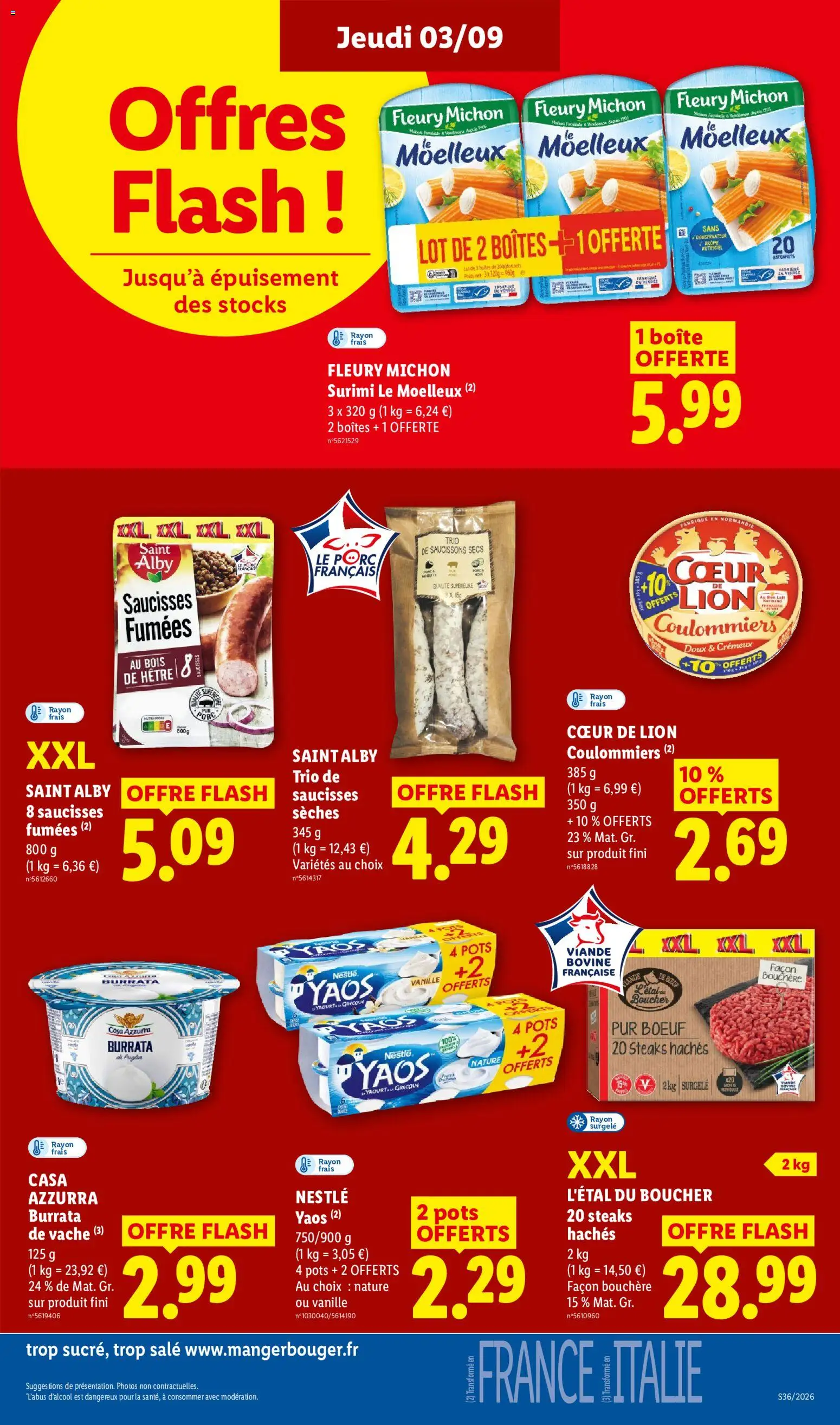 {H1} | Page: 19 | Produits: Poids, Surimi, Cœur de Lion, Saucisses