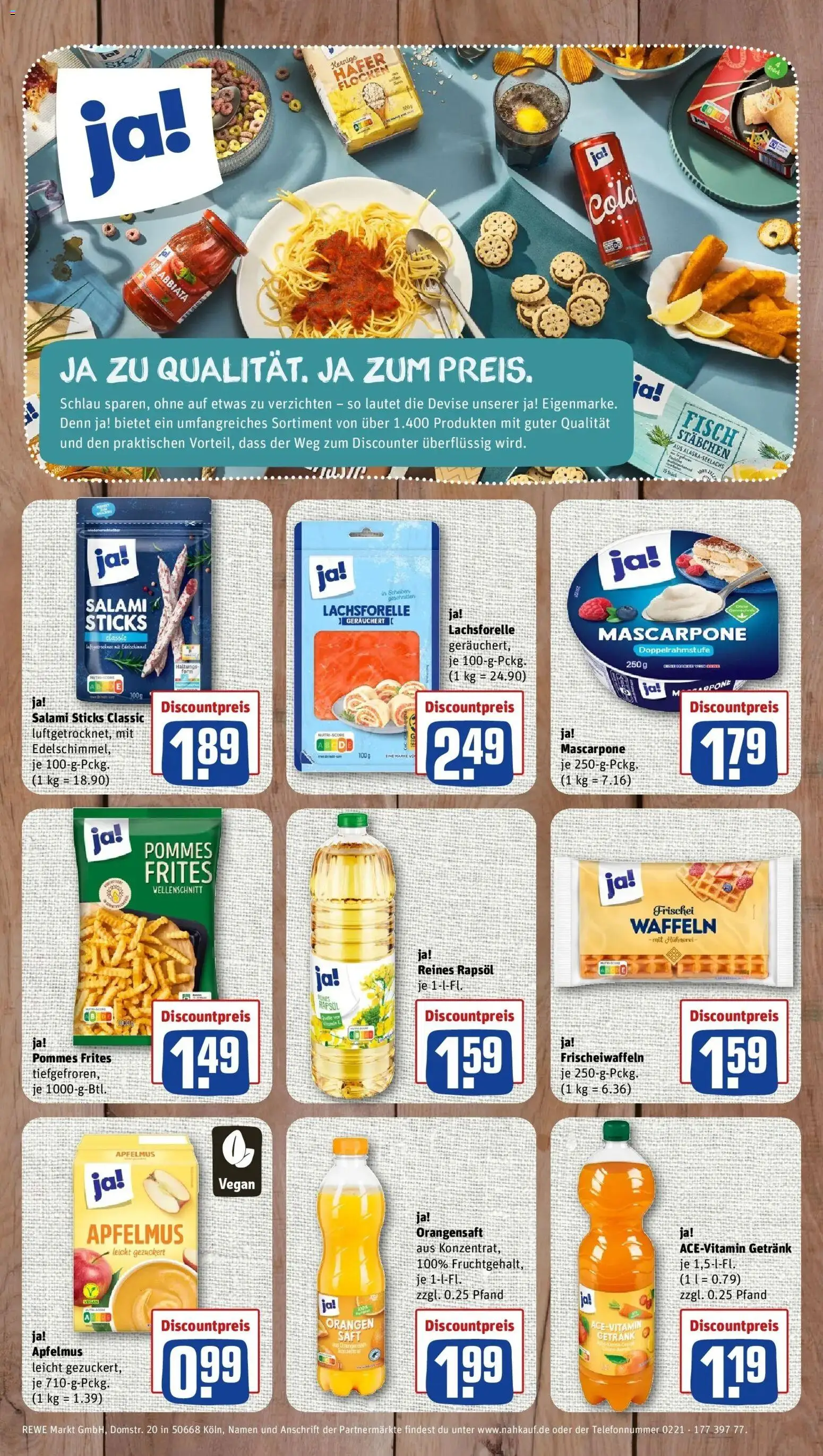 REWE Prospekt ab 17.08.2026 zum Blättern » Angebote | Seite: 8 | Produkte: Mascarpone, Rapsöl, Orangensaft, Apfelmus